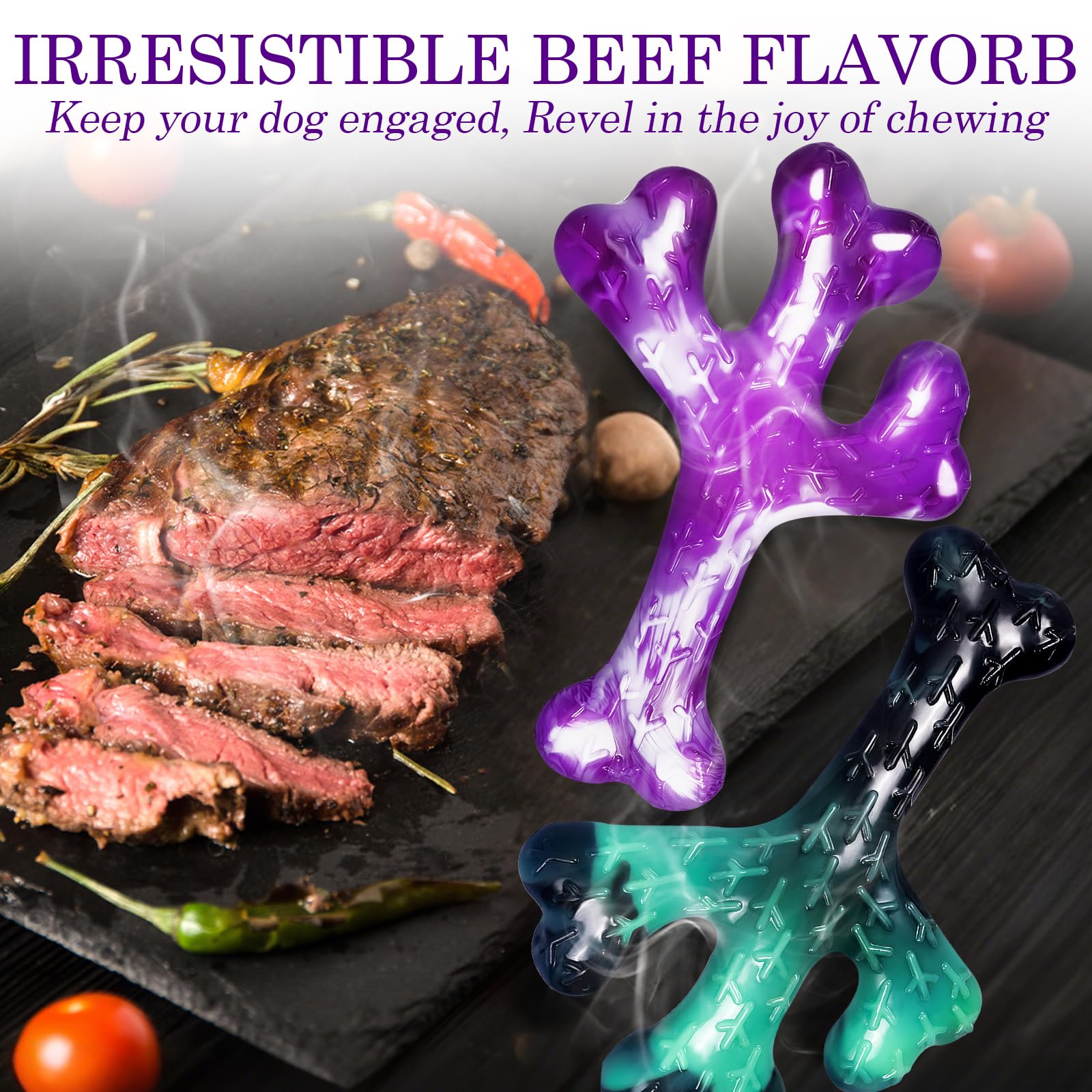 Frienhund Aggressive Chewers Dog Chew Toys - 2 Pack Tough Dog Toys For Aggressive Chewers Large Breed, Indestructible Dogs Toy F