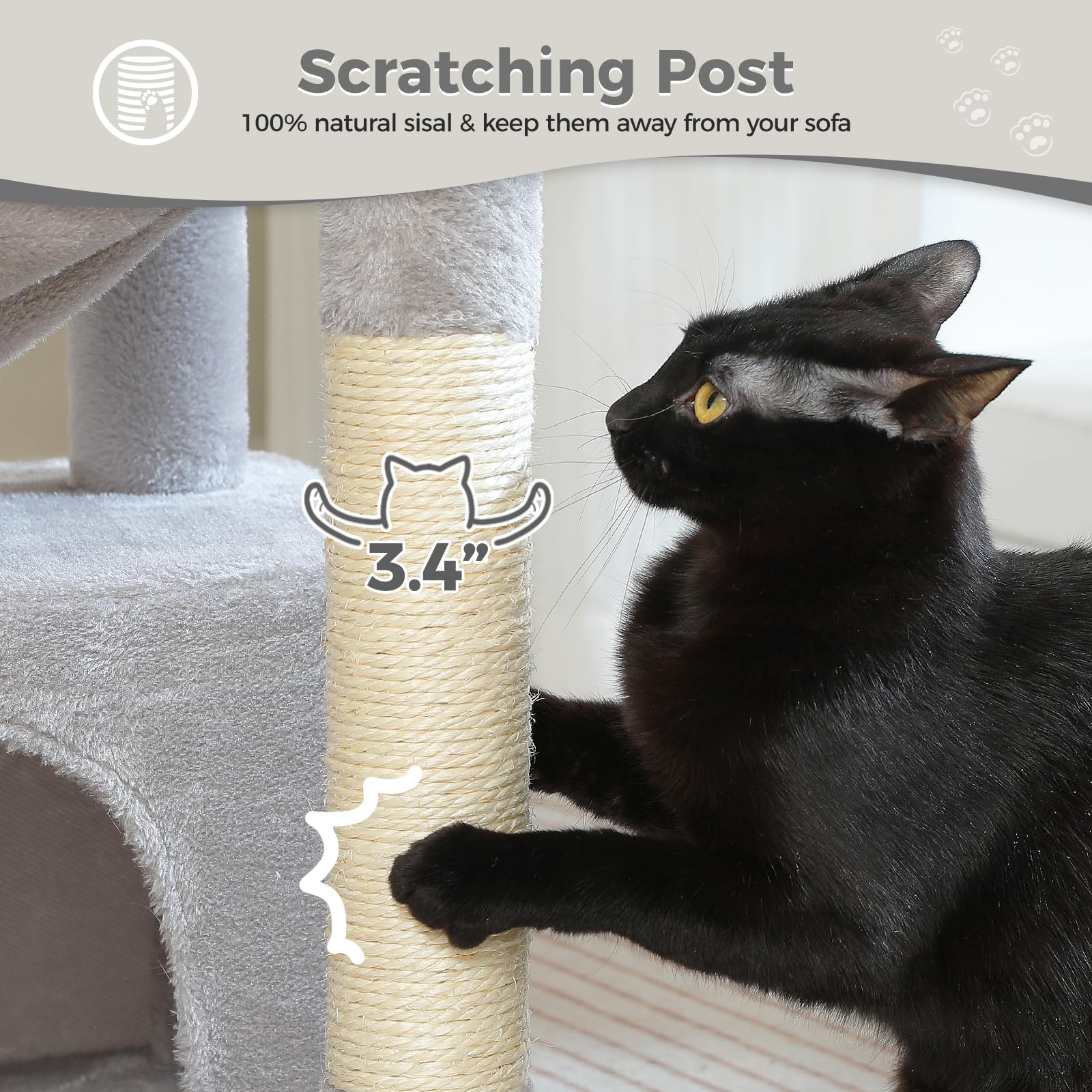 Pequlti 4-In-1 Cat Tree, 33' Cat Tower For Indoor Cats With Large Cat Condo, Scratching Post For Cats With Deep Hammock& Cozy T