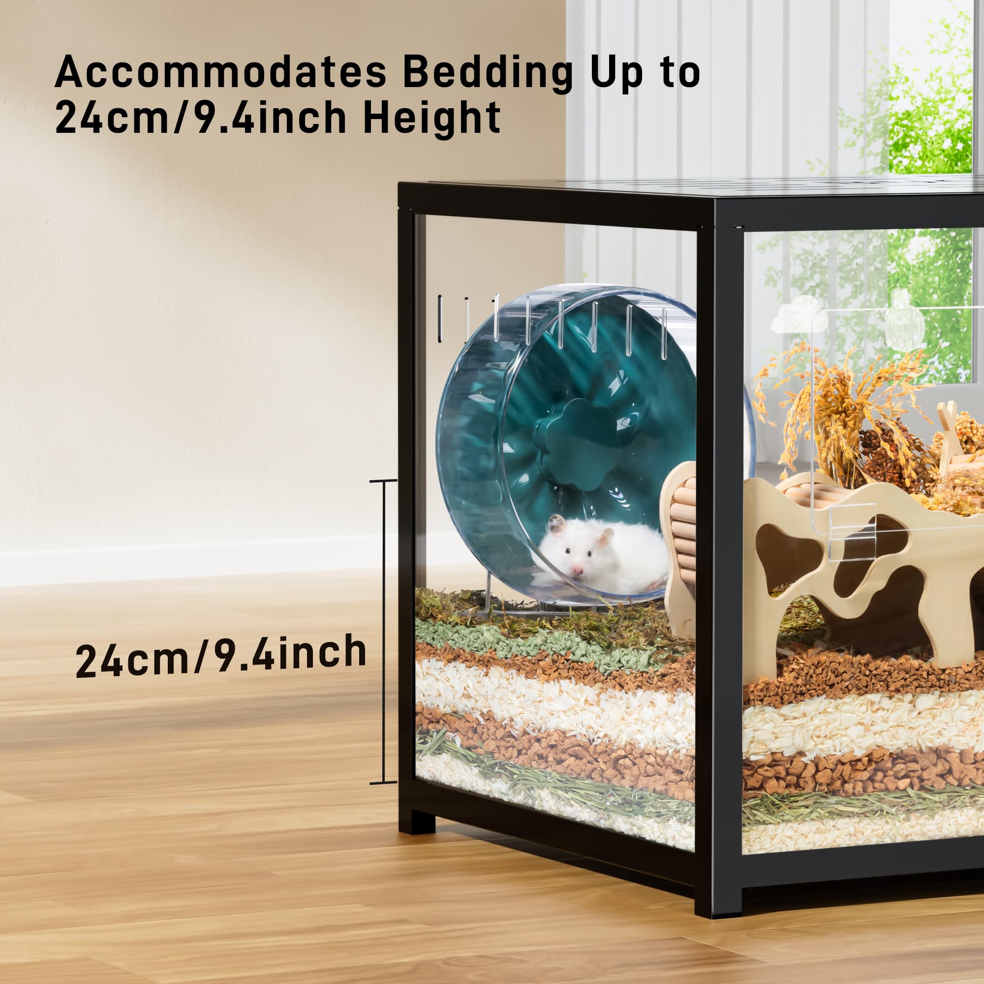 Bucatstate Hamster Cage Metal 2.0 - Small Animal Habitats Large Stackable With Top Access Easy Assemble 39.3L*19.7W*20.6H Inches