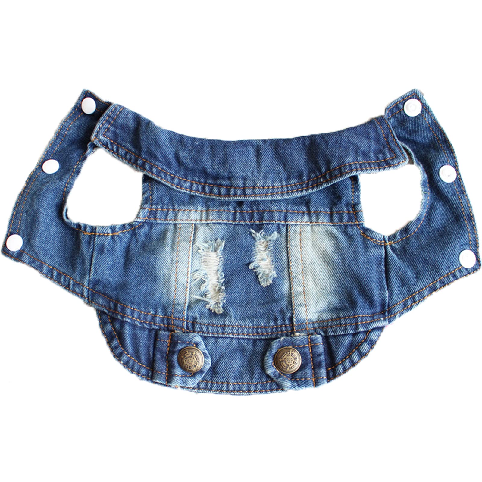 Doggyzstyle Pet Vests Dog Denim Jacket Hoodies Puppy Jacket For Small Medium Dogs (Xs, Blue)