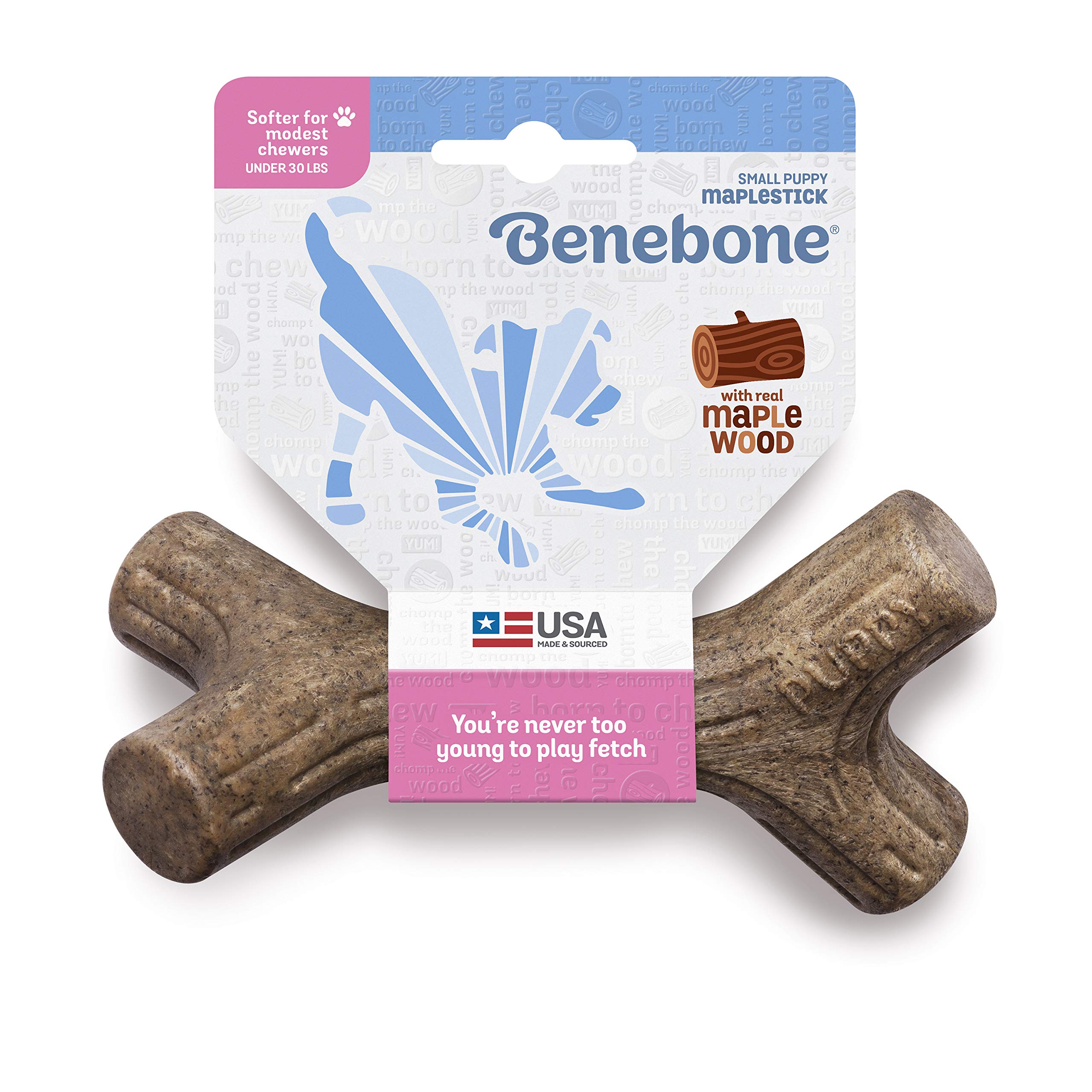 Benebone Puppy Maplestick Dog Chew Toy, Made In Usa, Real Maple Wood Flavor, Small
