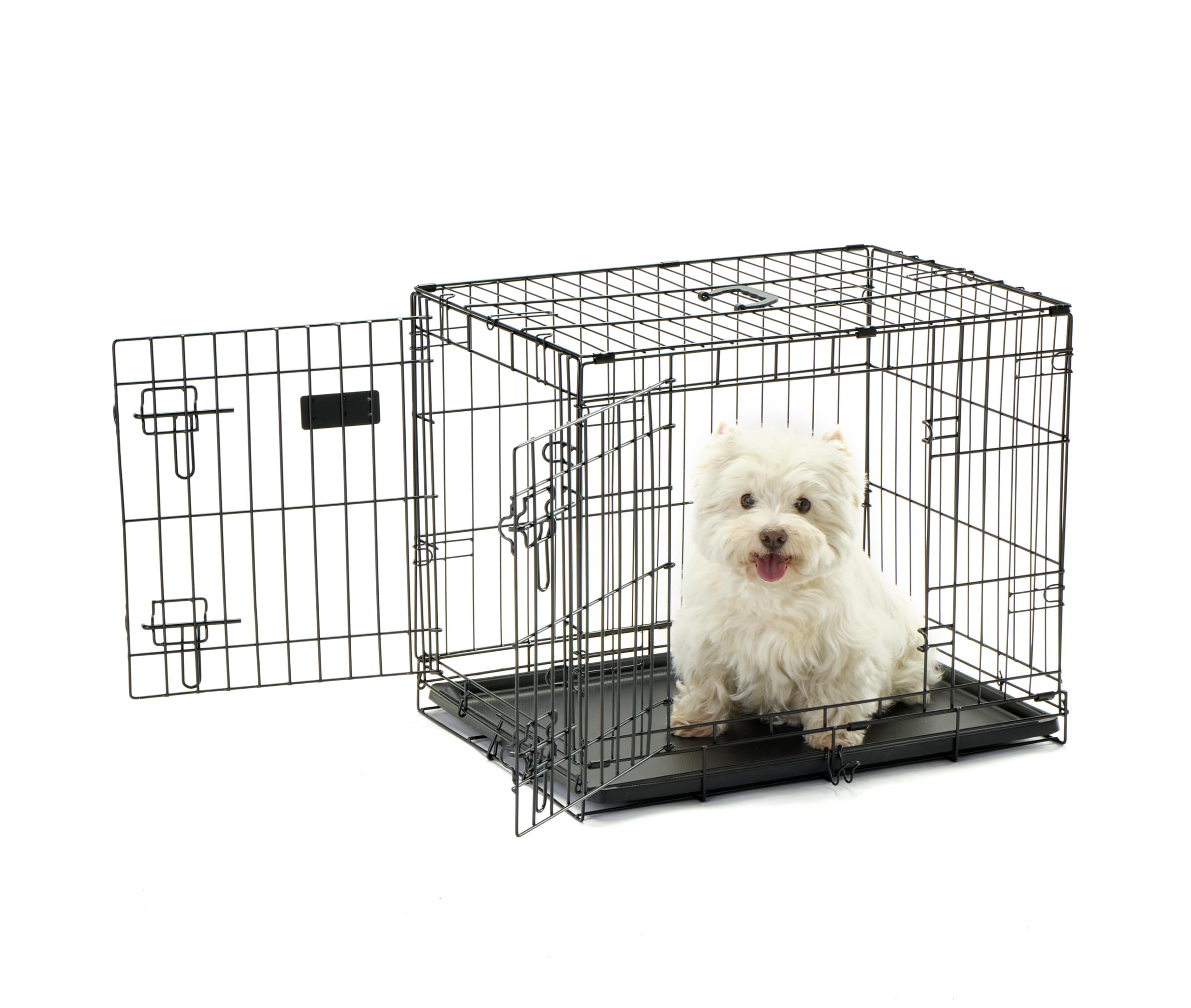 Carlson Secure And Compact Double Door Metal Dog Crate, Small With Divider Panel