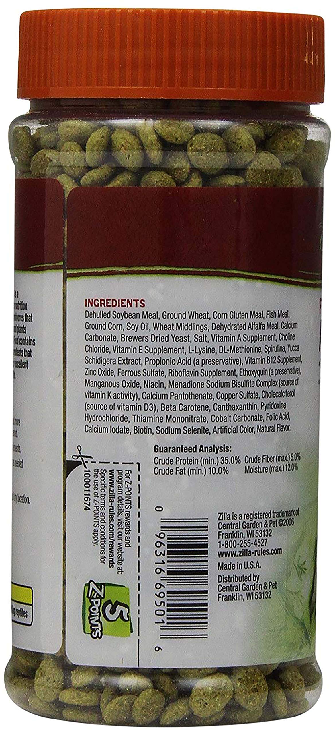 Zilla Aquatic Turtle Extruded Food Pellets 6 Ounces