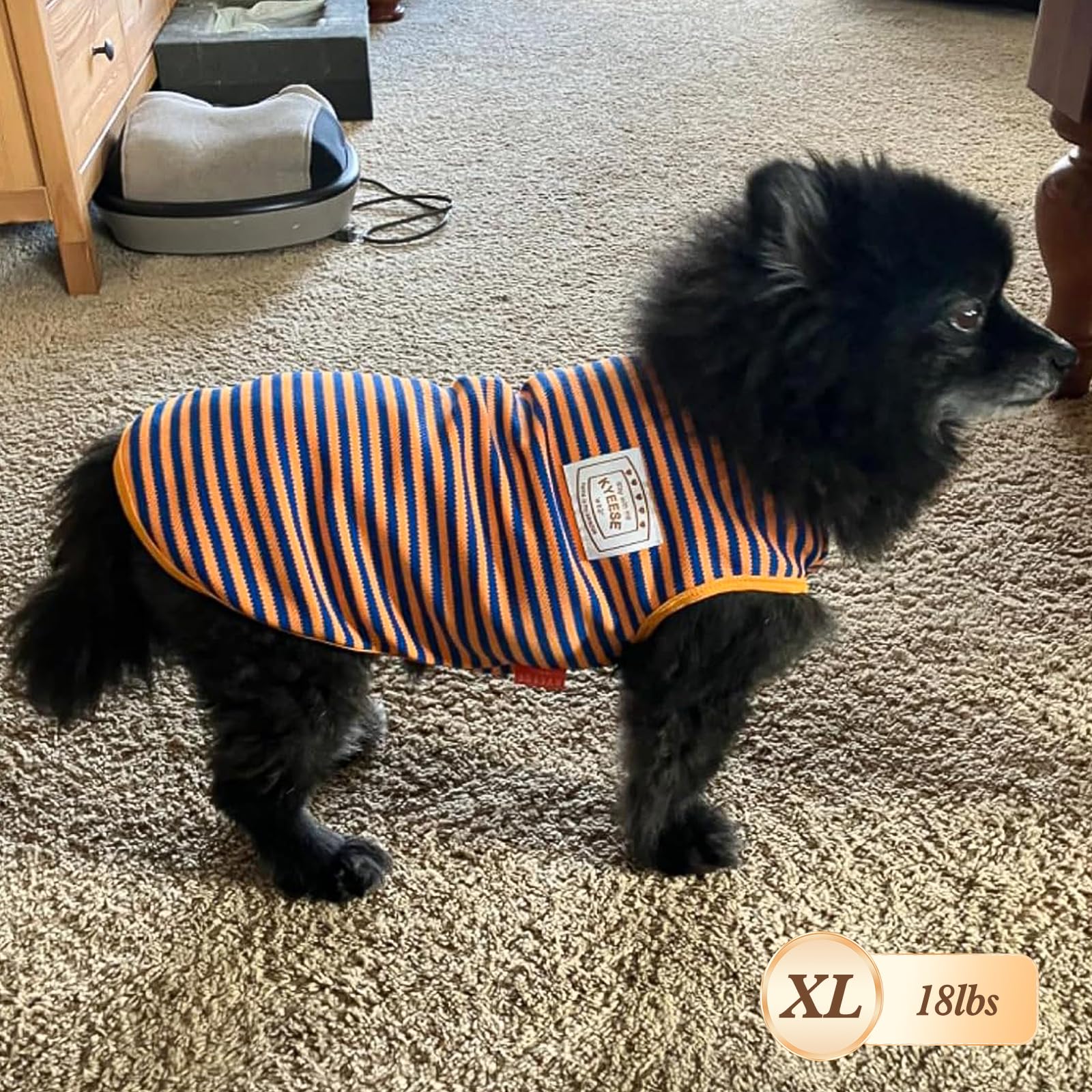 Kyeese 2Pack Dog Shirts Striped For Small Pups Soft Stretchy Pet Tee Lightweight Puppy Tank Top Sleeveless Canine Vest Breathabl