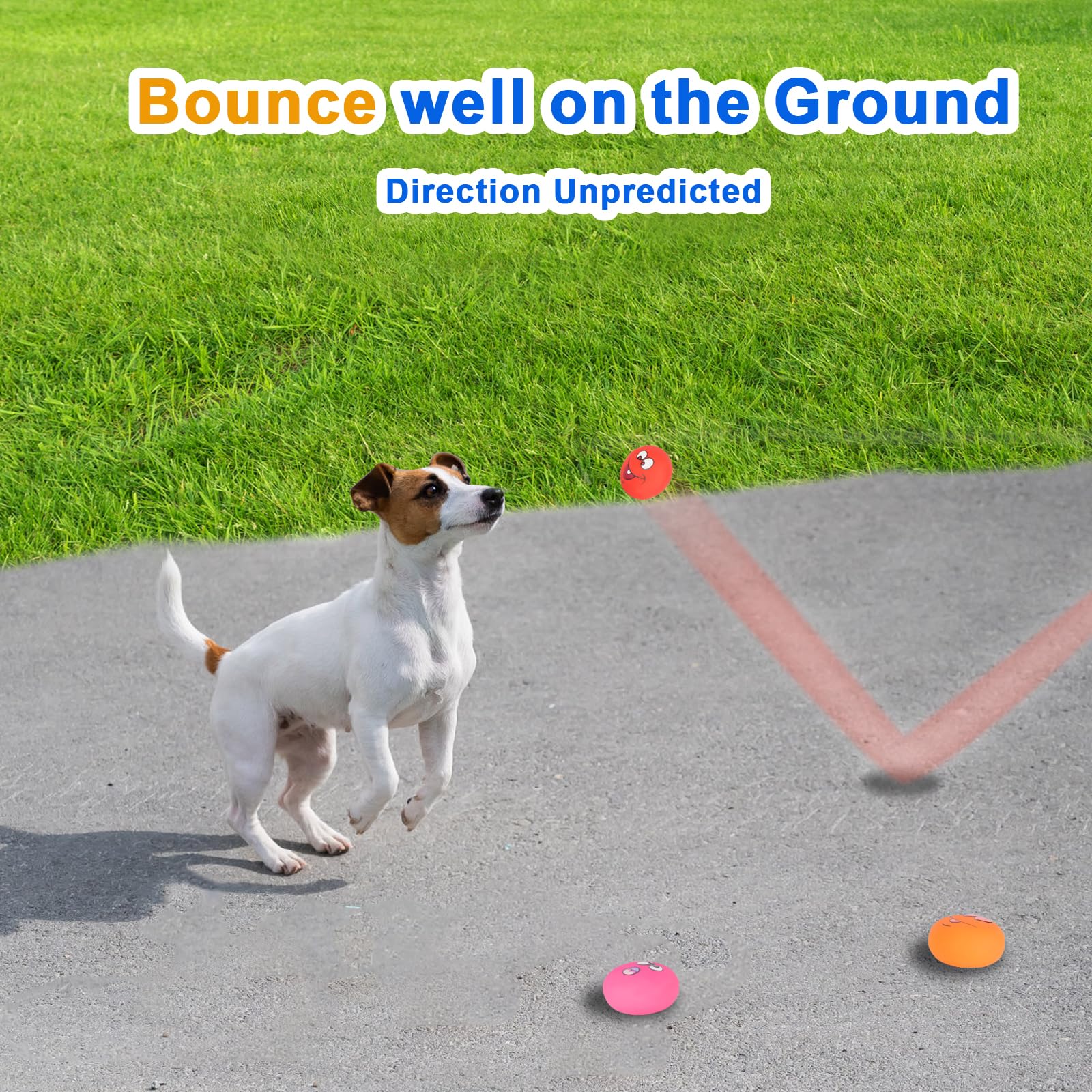 Gulucute Dog Squeaky Toys Latex Squeaky Balls For Small Puppy Chewing Rubber Soft Fun Emoji Dog Balls For Corgi Pet Dogs (6 Pcs)