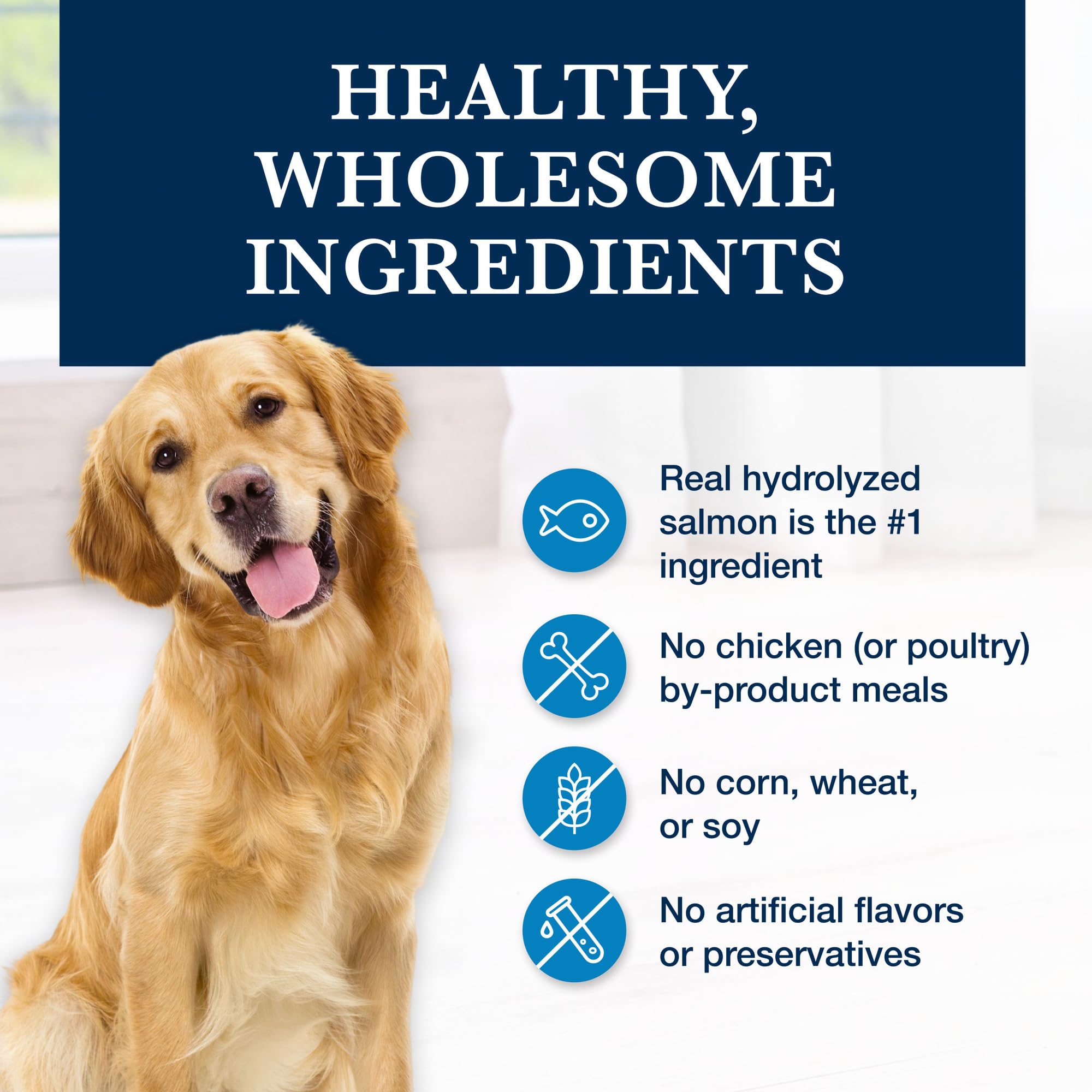 Blue Buffalo Natural Veterinary Diet HF Hydrolyzed for Food Intolerance Dry Dog Food, Veterinarians Prescription Required, Salm