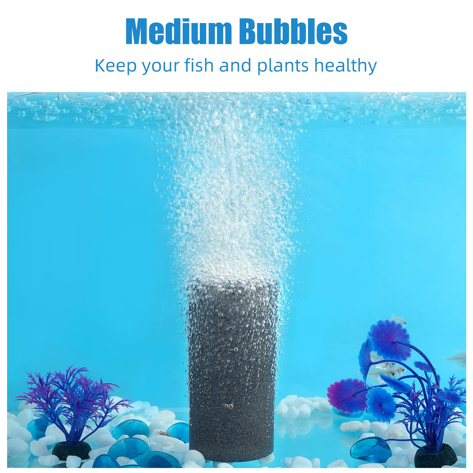 Aquaneat 2 Pack Air Stone, Large Air Stone Cylinder, Aerator Bubble Diffuser, Air Pump Accessories For Hydroponic Growing System