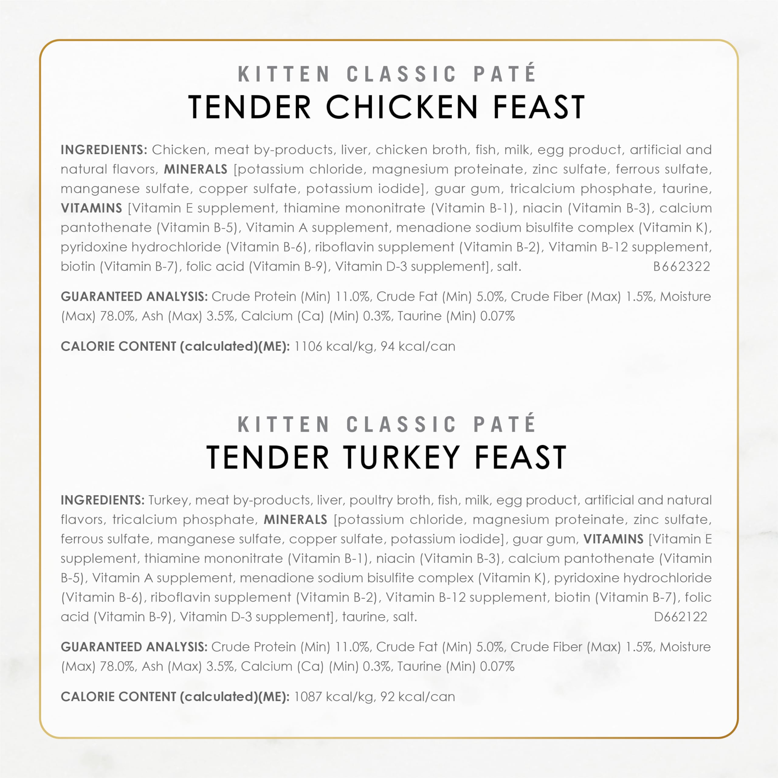Purina Fancy Feast Tender Ocean Whitefish, Turkey, Chicken and Salmon Feasts Wet Kitten Food Variety Pack - (Pack of 24) 3 oz. B