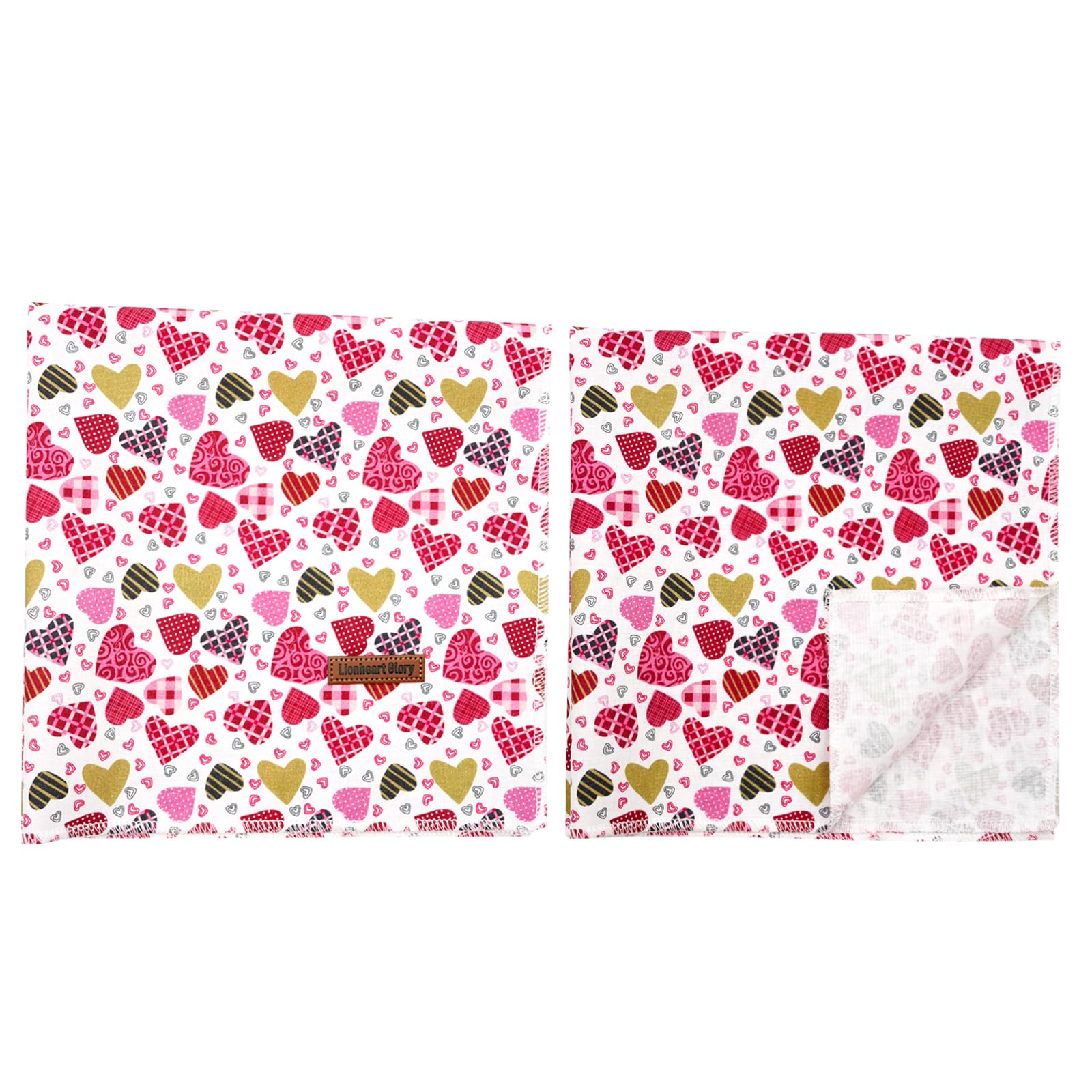 Lionheart Valentine Bandana 1 Pack Washable Soft Dog Scarf, Square Adjustable Dog & Cat Scarf