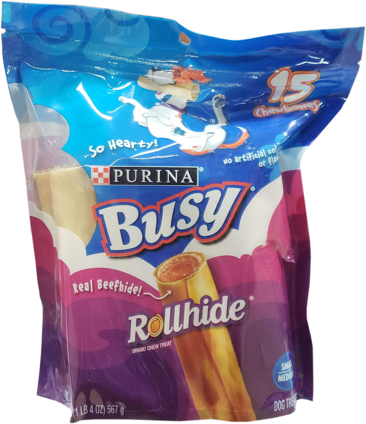 Busy Rollhide Dog Treats 15 Rolls, 20 Oz. Pack