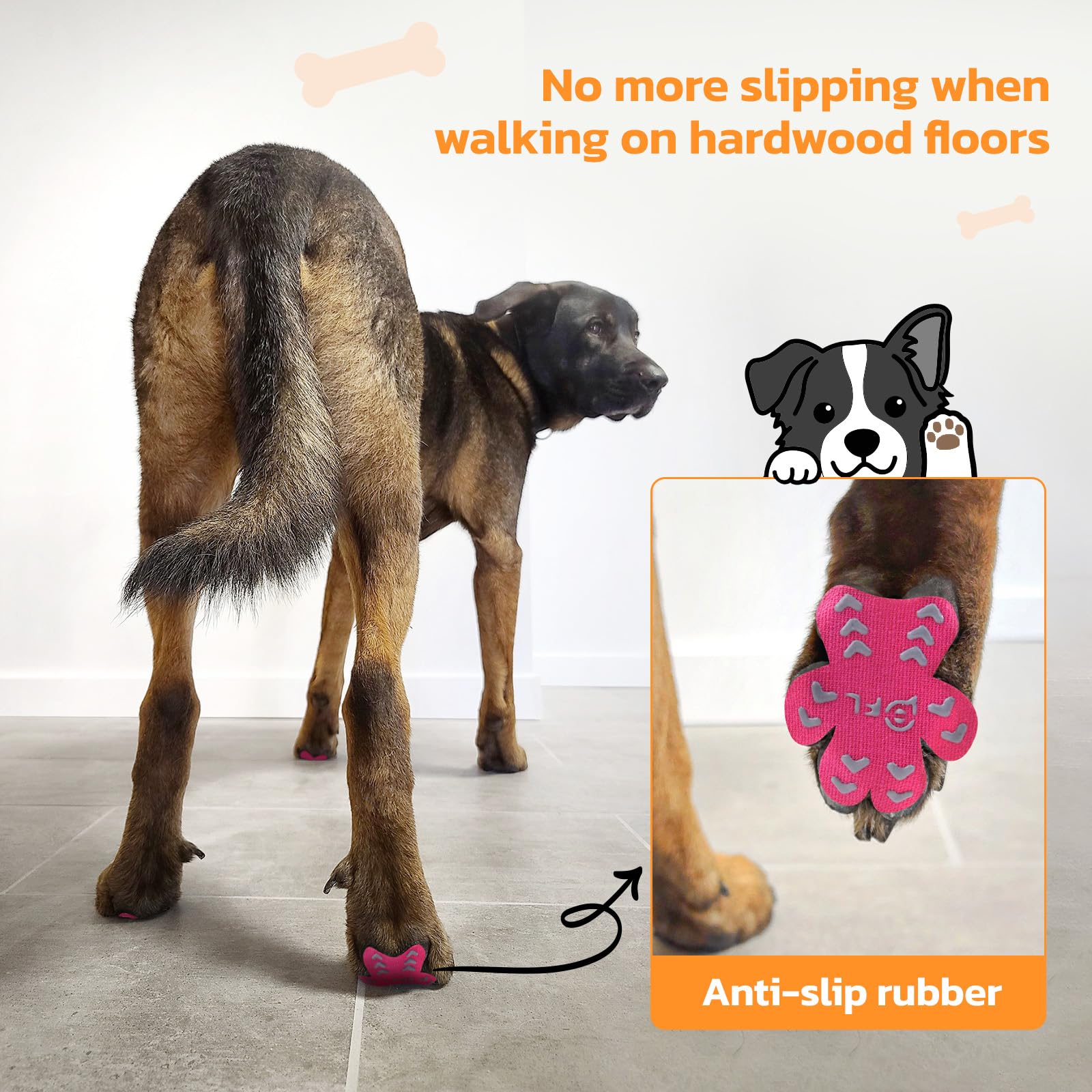 Anti-Slip Dog Paw Protector Pads For Senior Dogs, Dog Paw Pink Stickers With Strong Traction On Hardwood Floor, Dog Essentials,1