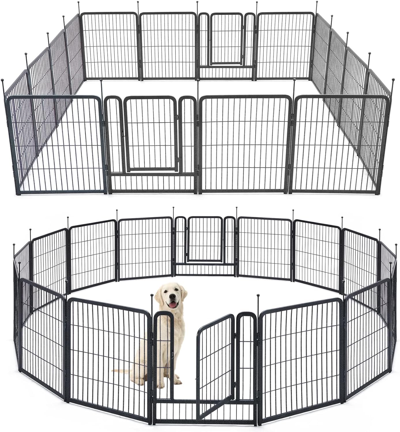 Tmee Dog Playpen, 40'' Height 16 Panels Outdoor Dog Fence Pet Play Pen, Puppy Pens For Large/Medium/Small Dogs, Ideal For Rv, Ca