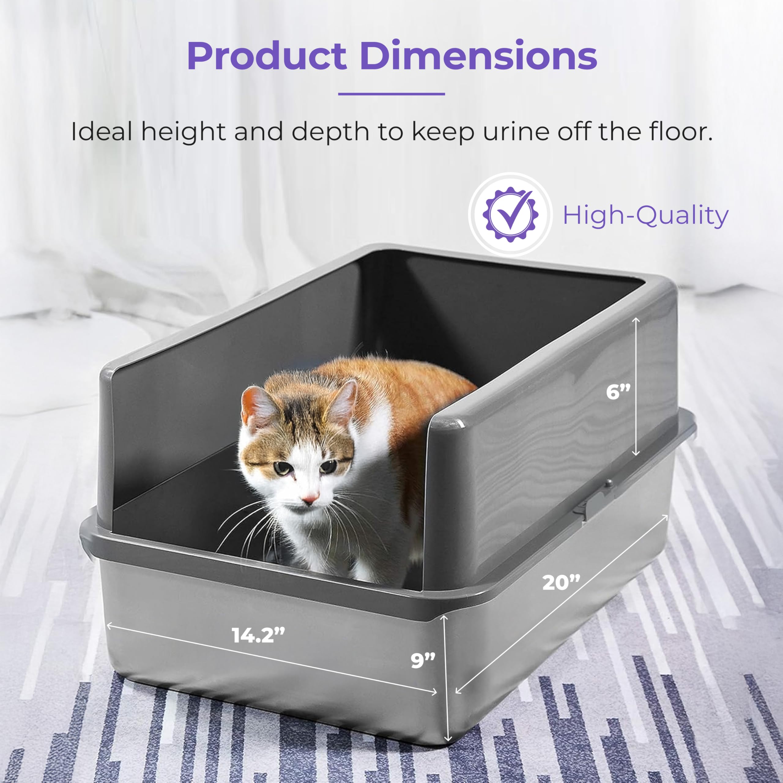 iPrimio - Stainless Steel Enclosed Litter Box for Cats - Easy to Clean - Includes High-Sided Litter Box, Scooper for Extra Litte