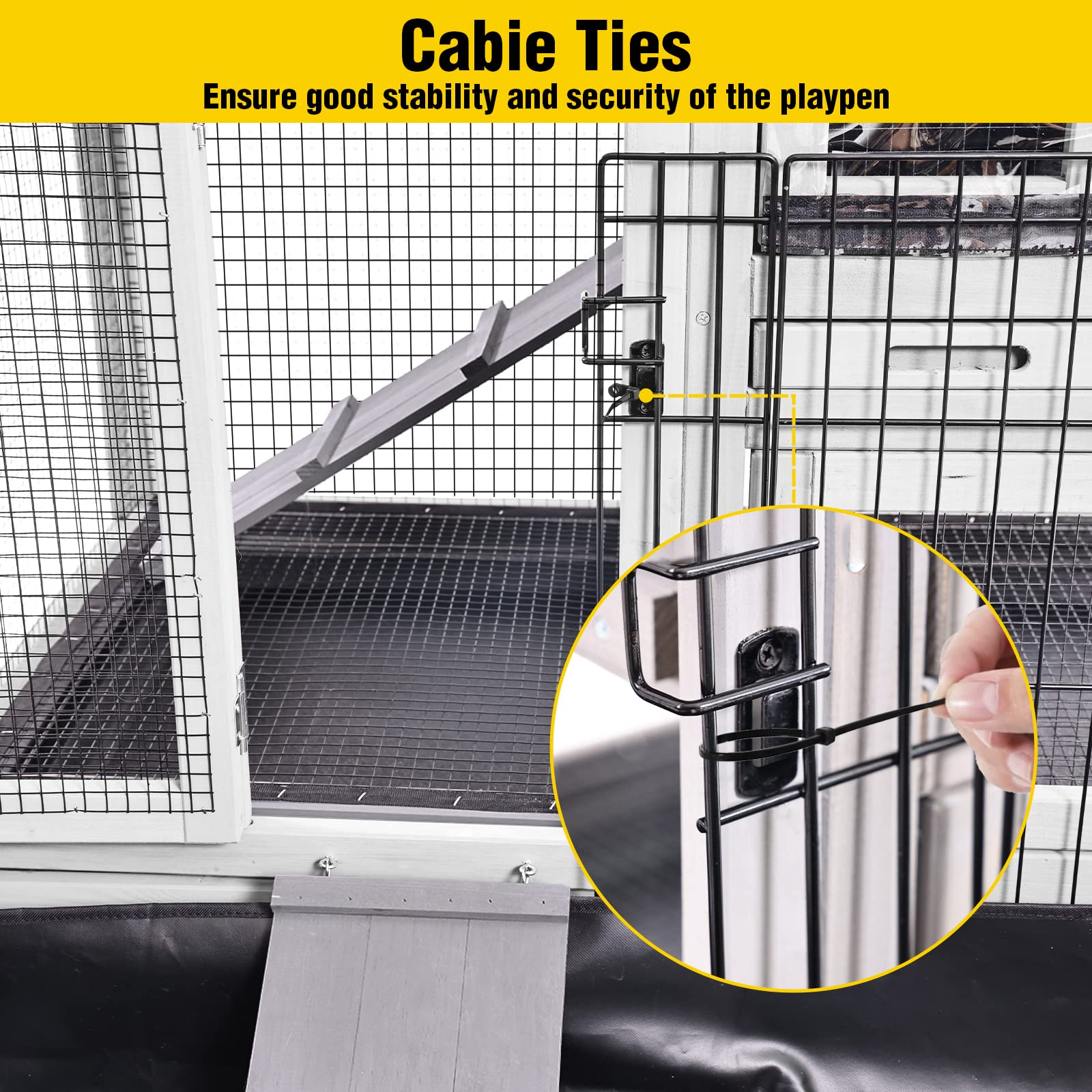 Aivituvin Pet Playpen, Small Animal Cage, Exercise Pen and Enclosure with Waterproof Floor Mat and Door- Package is Extension Pl