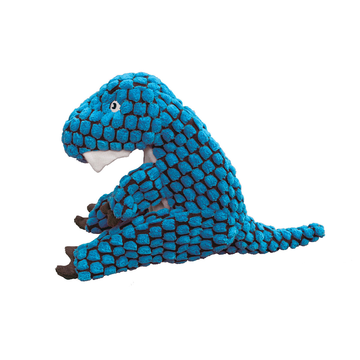 Kong - Dynos T-Rex Blue - Dinosaur Squeak Dog Toy, Reinforced Lining And Varied Textures - For Large Dogs