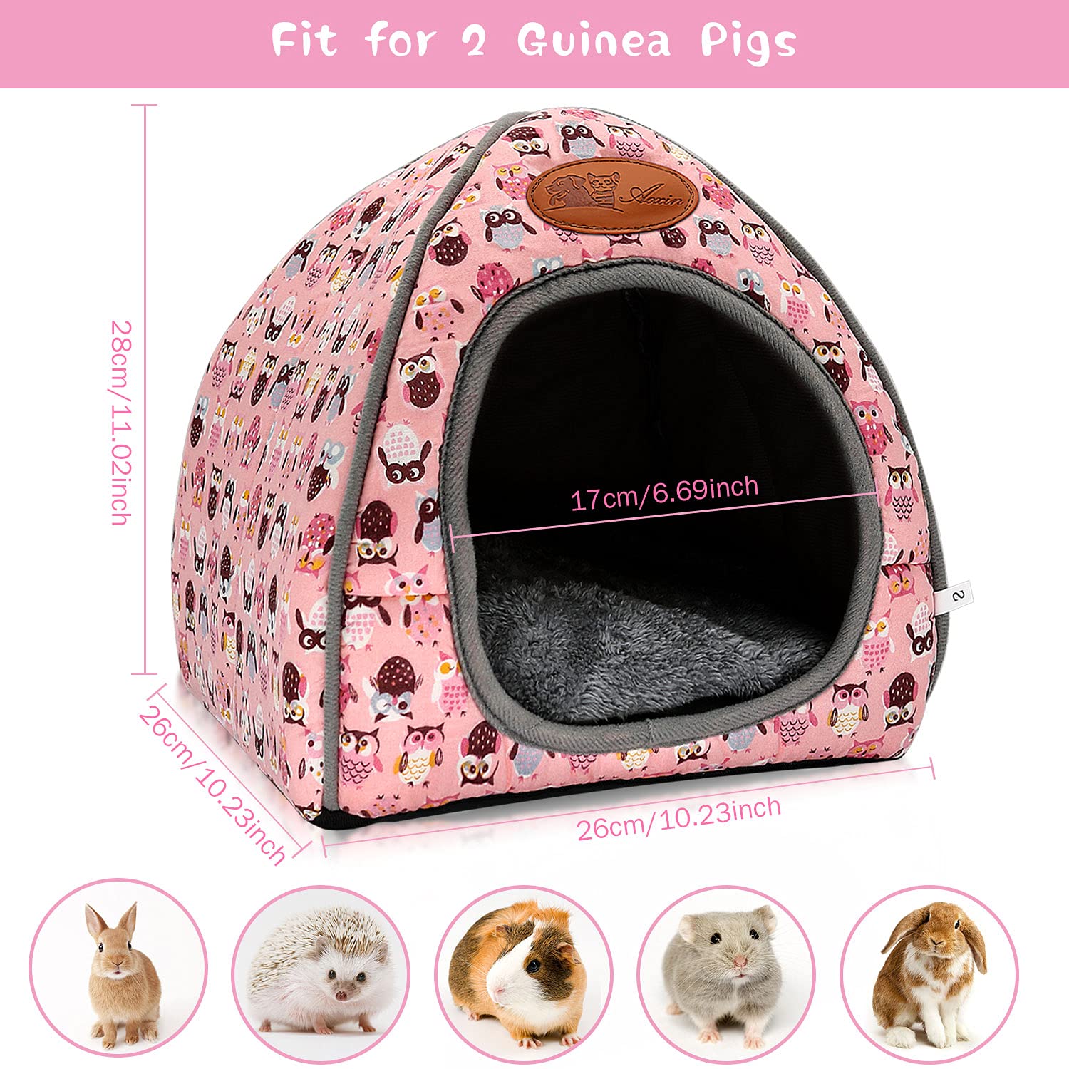 Bwogue Guinea Pig House Bed Cozy Hamster Cave Large Hideout For Dwarf Rabbits Hedgehog Bearded Dragon Winter Nest Hamster Cage A