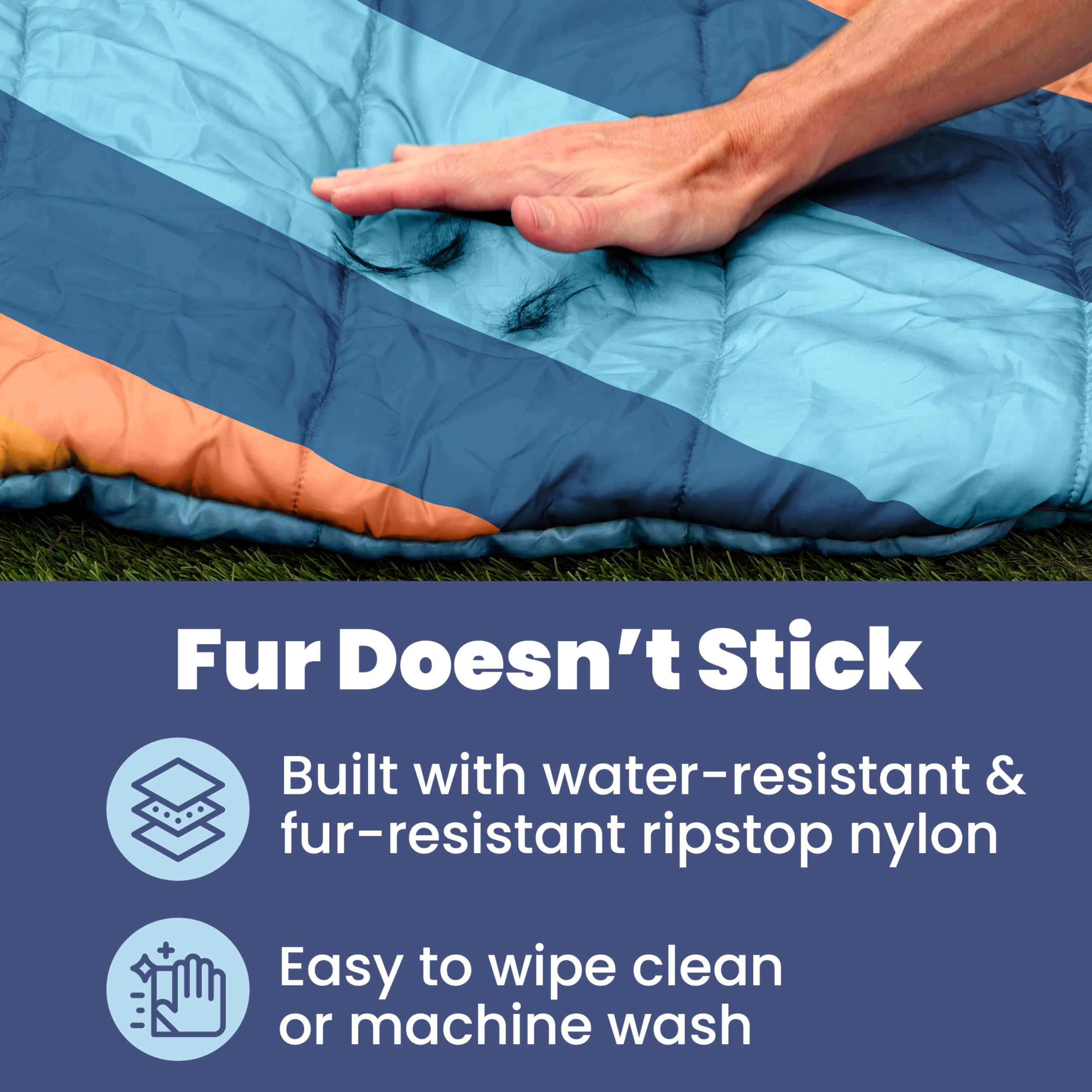 Travel Dog Bed Mat (42 x 30) - Foldable, Packable Camping Dog Bed - Lightweight, Water Resistant & Cozy with Soft Padding - Comp