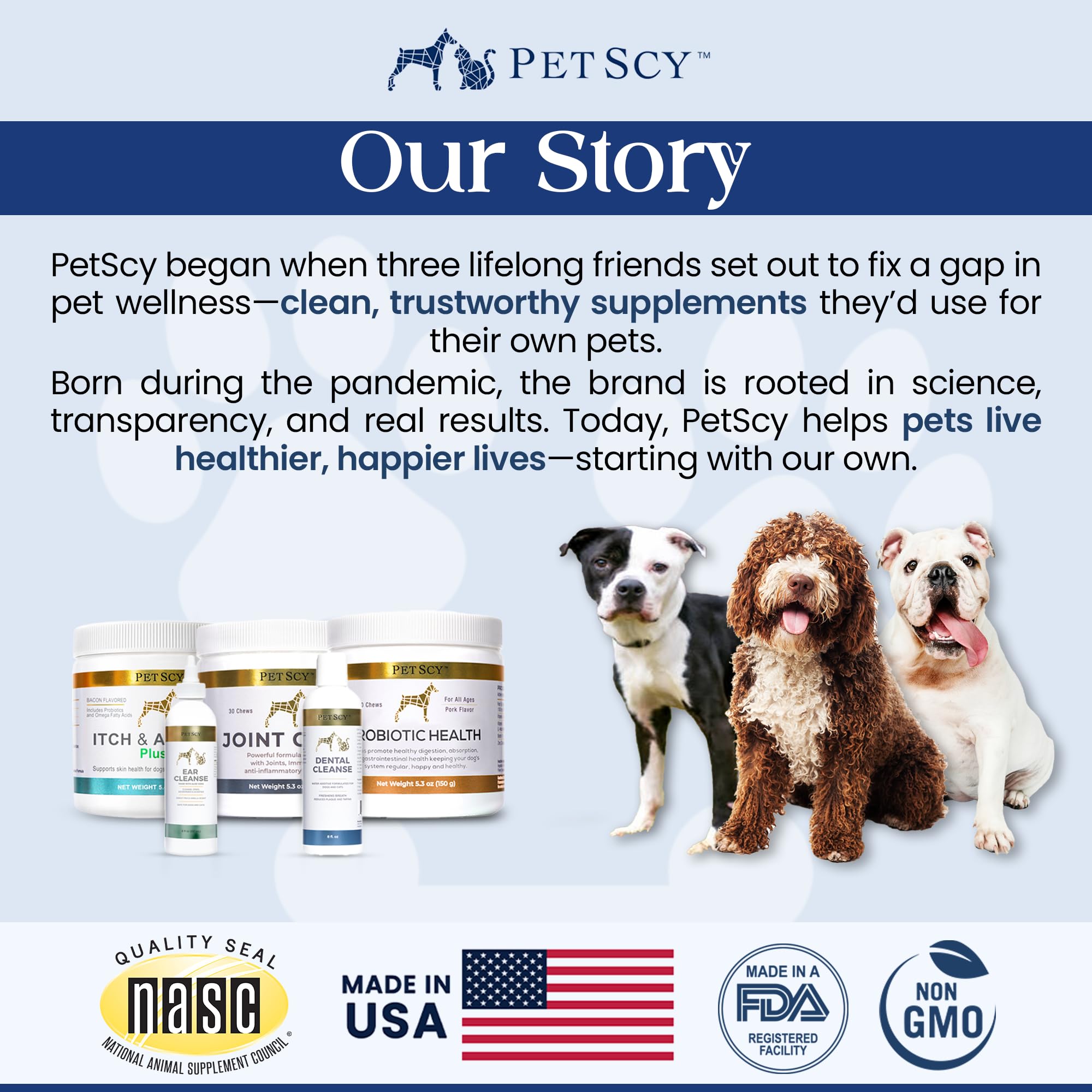 Petscy Dog Itch Relief Chews with Omega 3 - 30 Chews, Pork Flavor, Nutritional Support for Itchy Skin