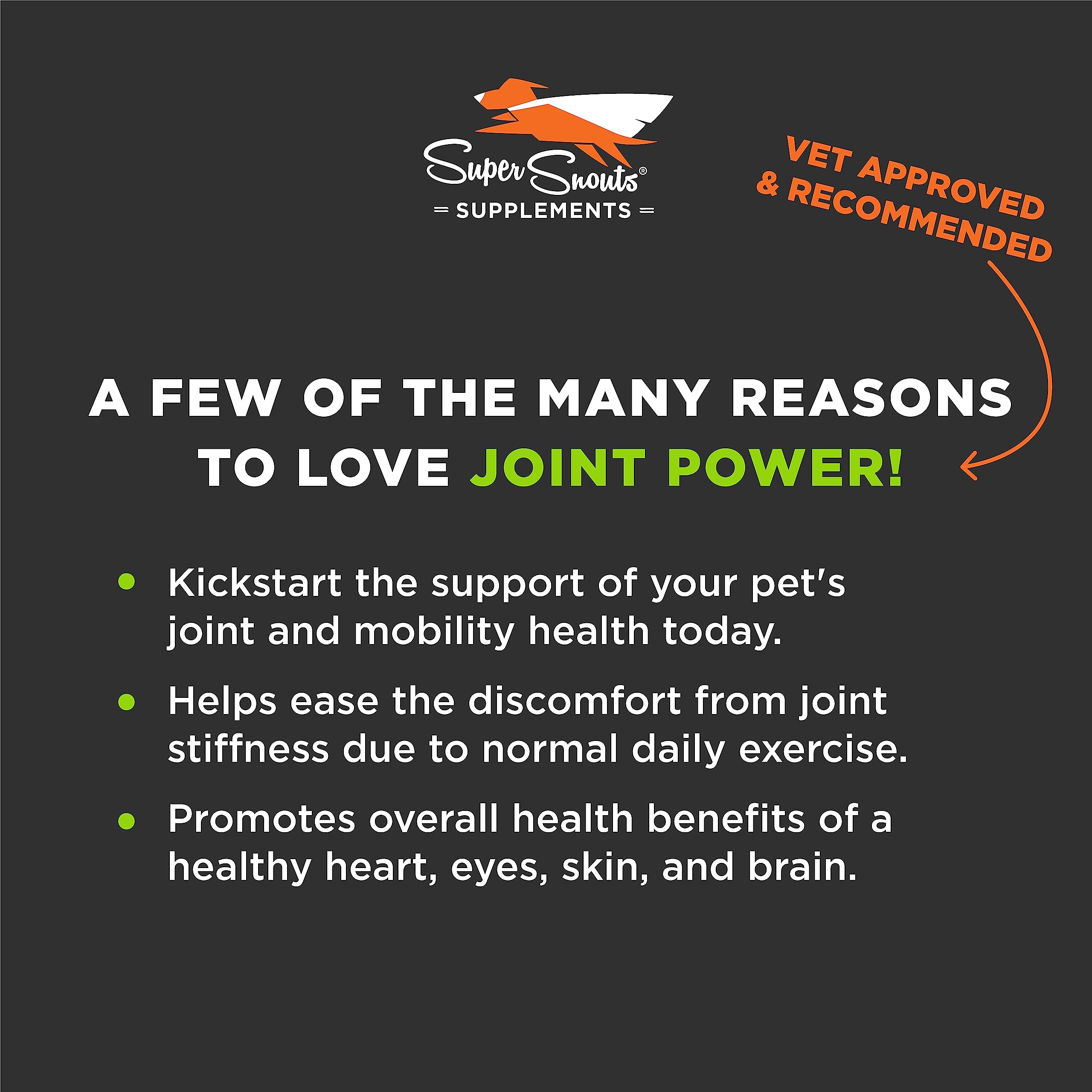 Super Snouts Joint Power - 5.29oz Powder - Joint Supplement for Dogs and Cats with 100% Green Lipped Mussel Helps Ease Discomfor