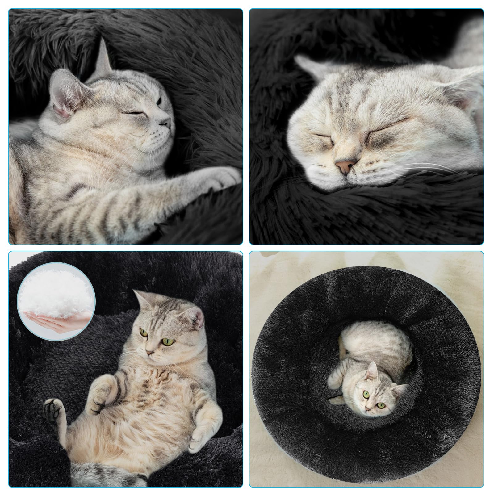 Nisrada Cat Beds For Indoor Cats,15.7 Inch Small Cats Beds, Washable-Round Pet Bed For Puppy And Kitten With Slip-Resistant Bott