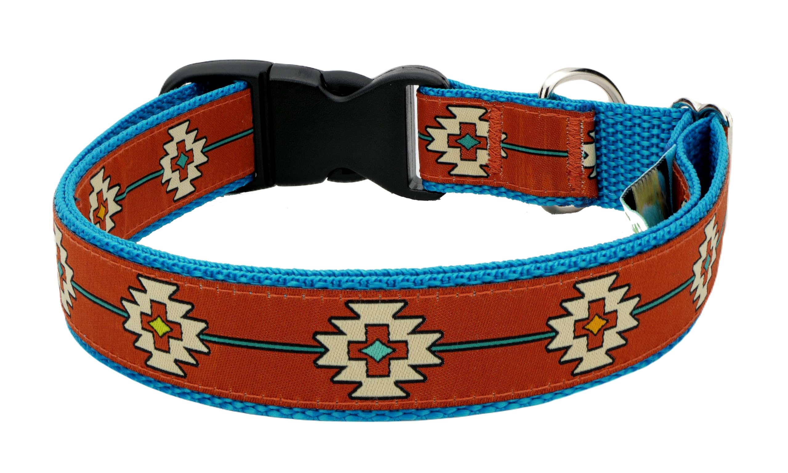 3 Dirty Dawgz Adjustable Western Santa Fe Southwestern Dog Collars For Medium Large And X-Large Dogs (Medium 14'- 22' Neck)