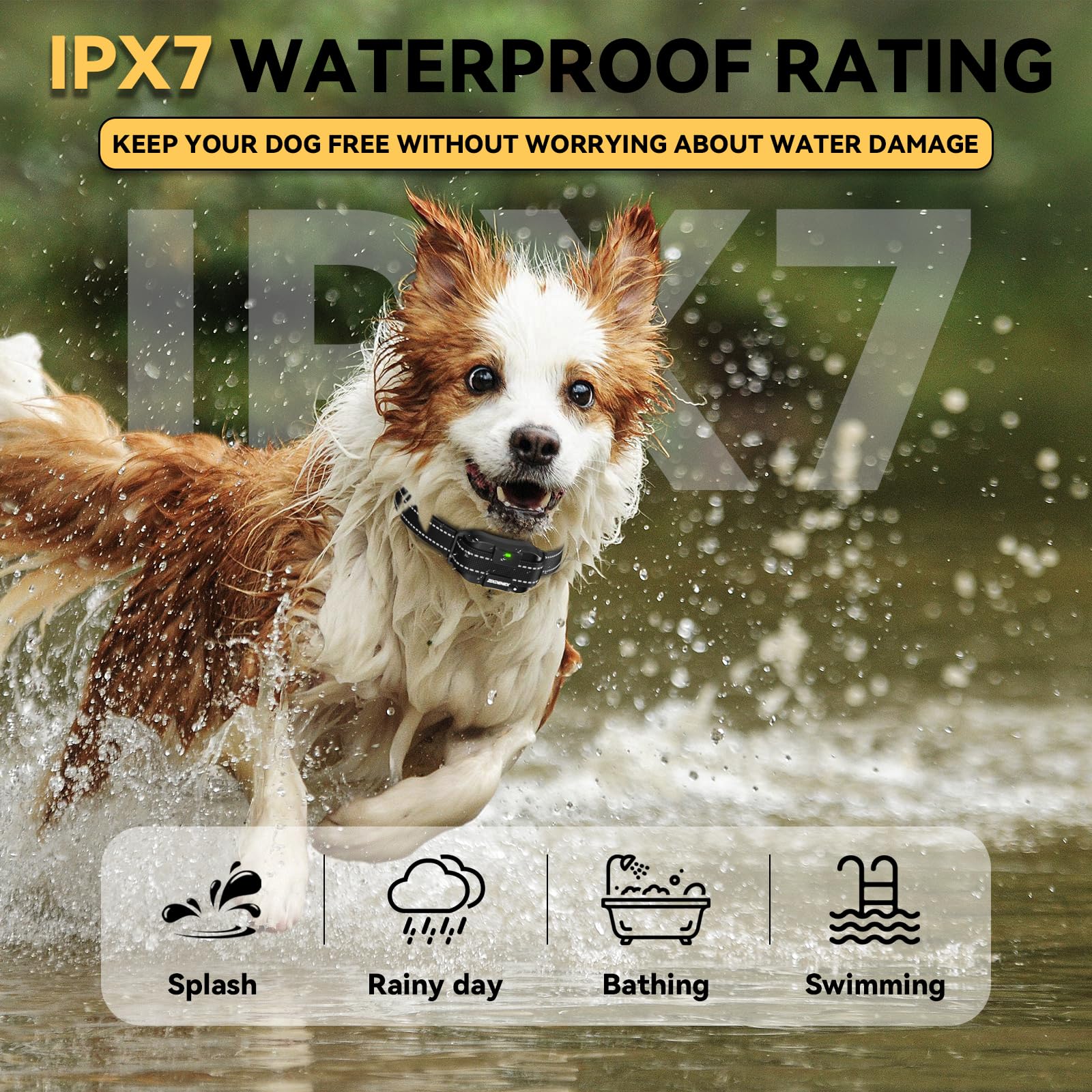 Dog Training Collar - 3200Ft Dog Shock Collar With Remote Control, Ipx7 Waterproof Dog Collar With Beep, Vibration, Safe Shock 3