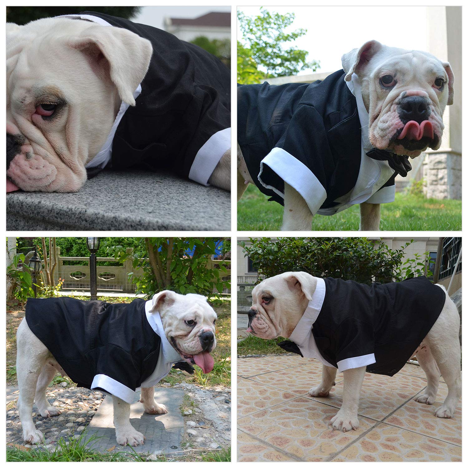 Lovelonglong Pet Costume Dog Suit Formal Tuxedo With Black Bow Tie For Small Dogs Cat Clothes Chihuahua Clothing Black Xs