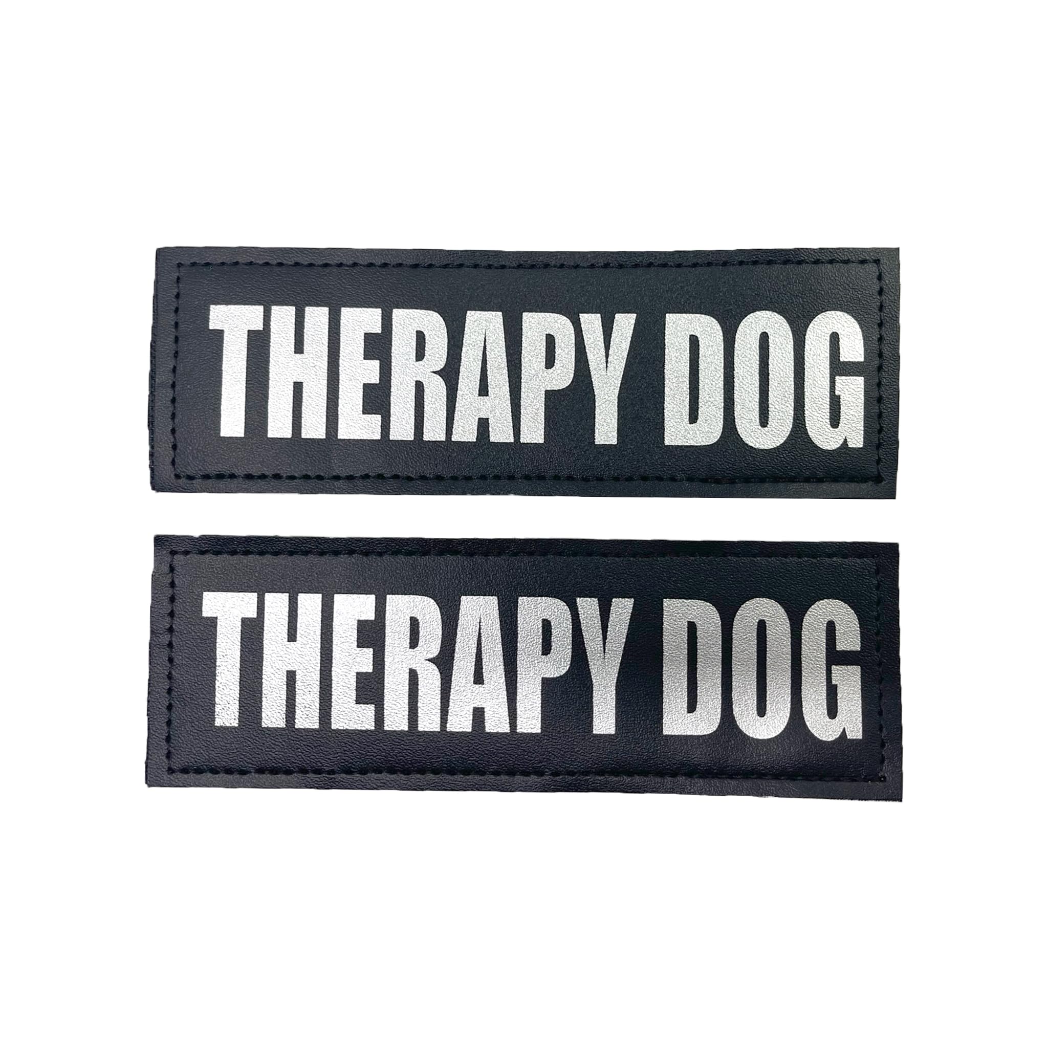Albcorp Reflective Therapy Dog Patches With Hook Backing For Service Animal Vests/Harnesses Small (4.6 X 1) Inch
