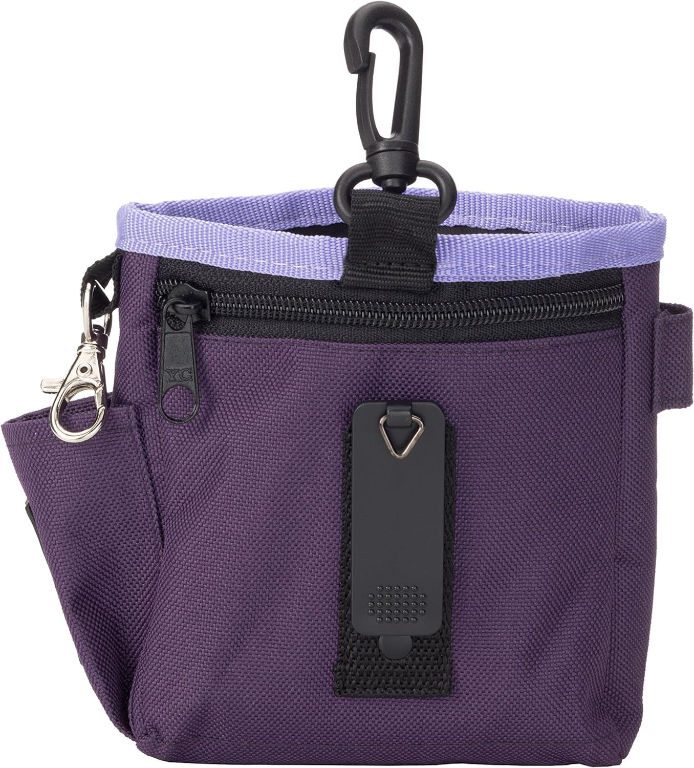 Company of Animals Treat Bag, Purple, Zipped Pockets & Drawstring, Clips on Belt, Waistband or Pocket, Waterproof Treats Pouch,