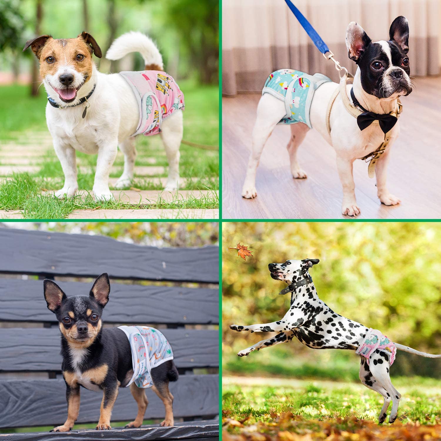 Pet Soft Washable Female Diapers (3 Pack) - Female Dog Diapers, Comfort Reusable Doggy Diapers For Girl Dog In Period Heat (Anim