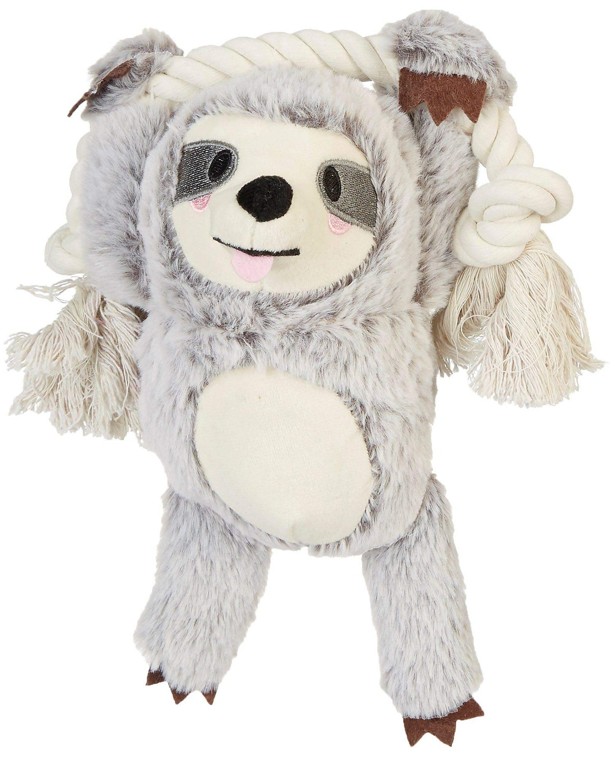 Fringe Studio Dog Toy, Girlie Sloth On A Rope Plsh Pet Toy (289372), 1 Count (Pack Of 1)