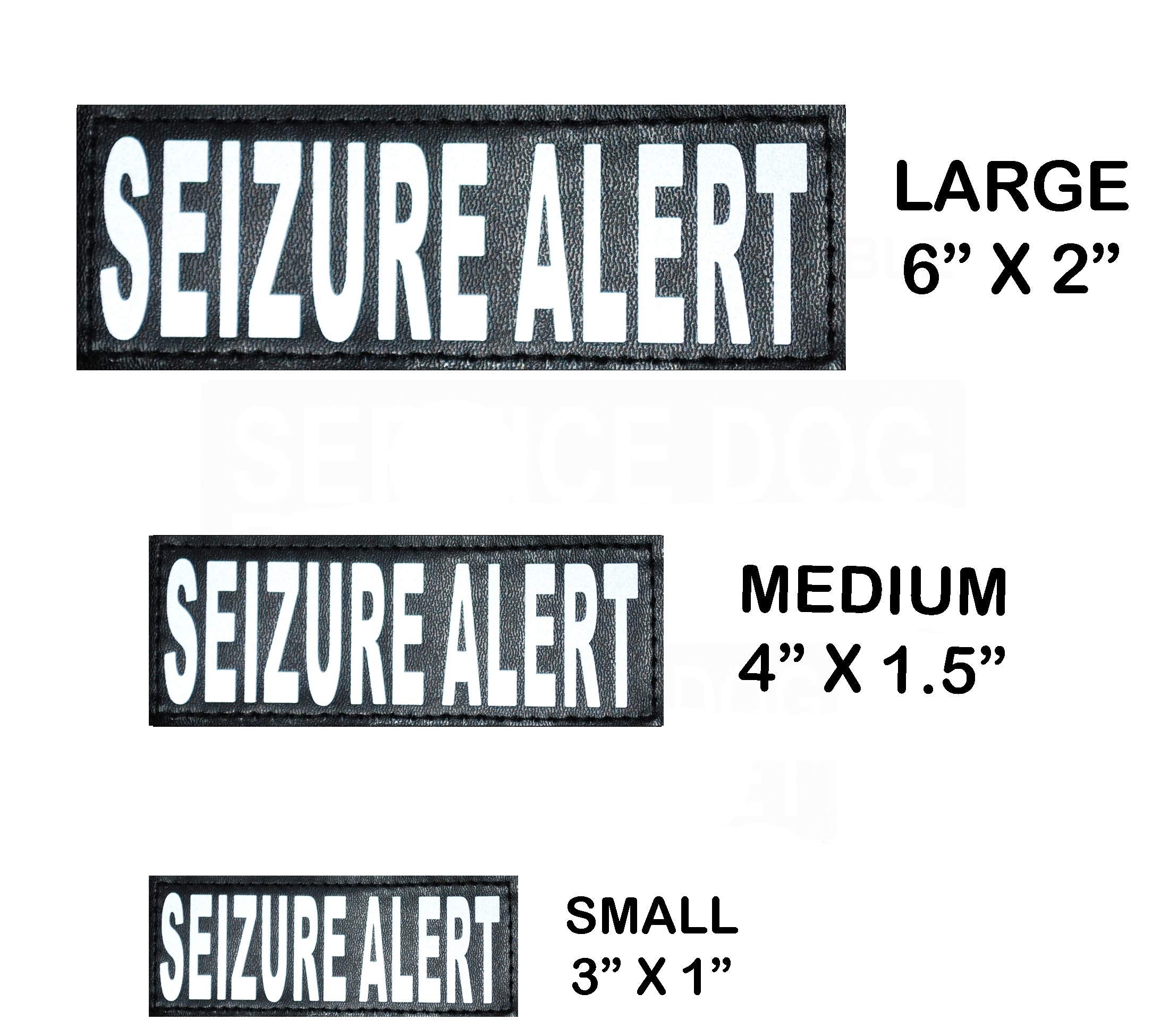 Doggie Stylz Set Of 2 Reflective Seizure Alert Removable Patches With Hook Backing For Working Dog Harnesses & Vests. Durable And Interchangeable - Comes In 3 Sizes Small, Medium And Large