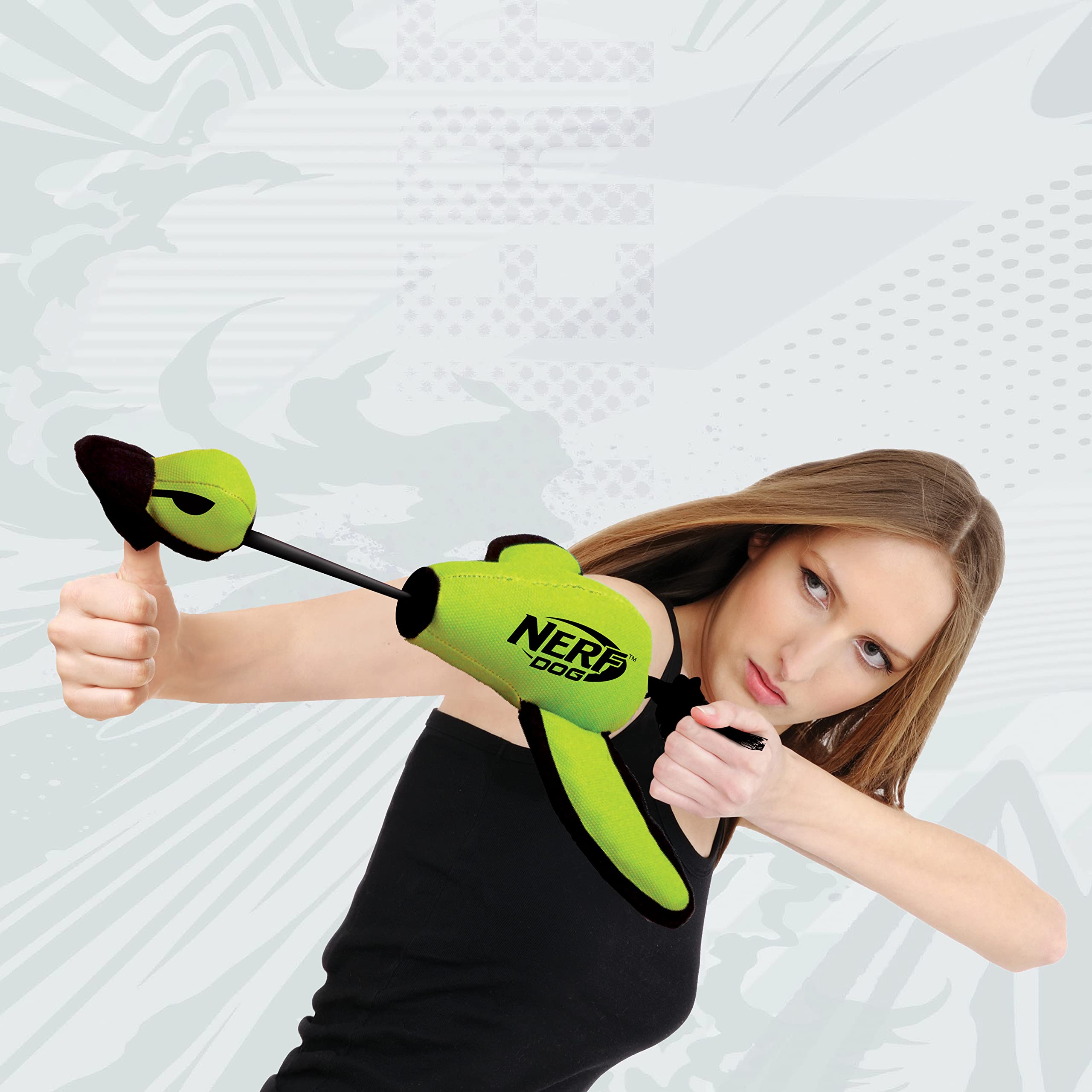 Nerf Dog Large Nylon Launching Duck, Green