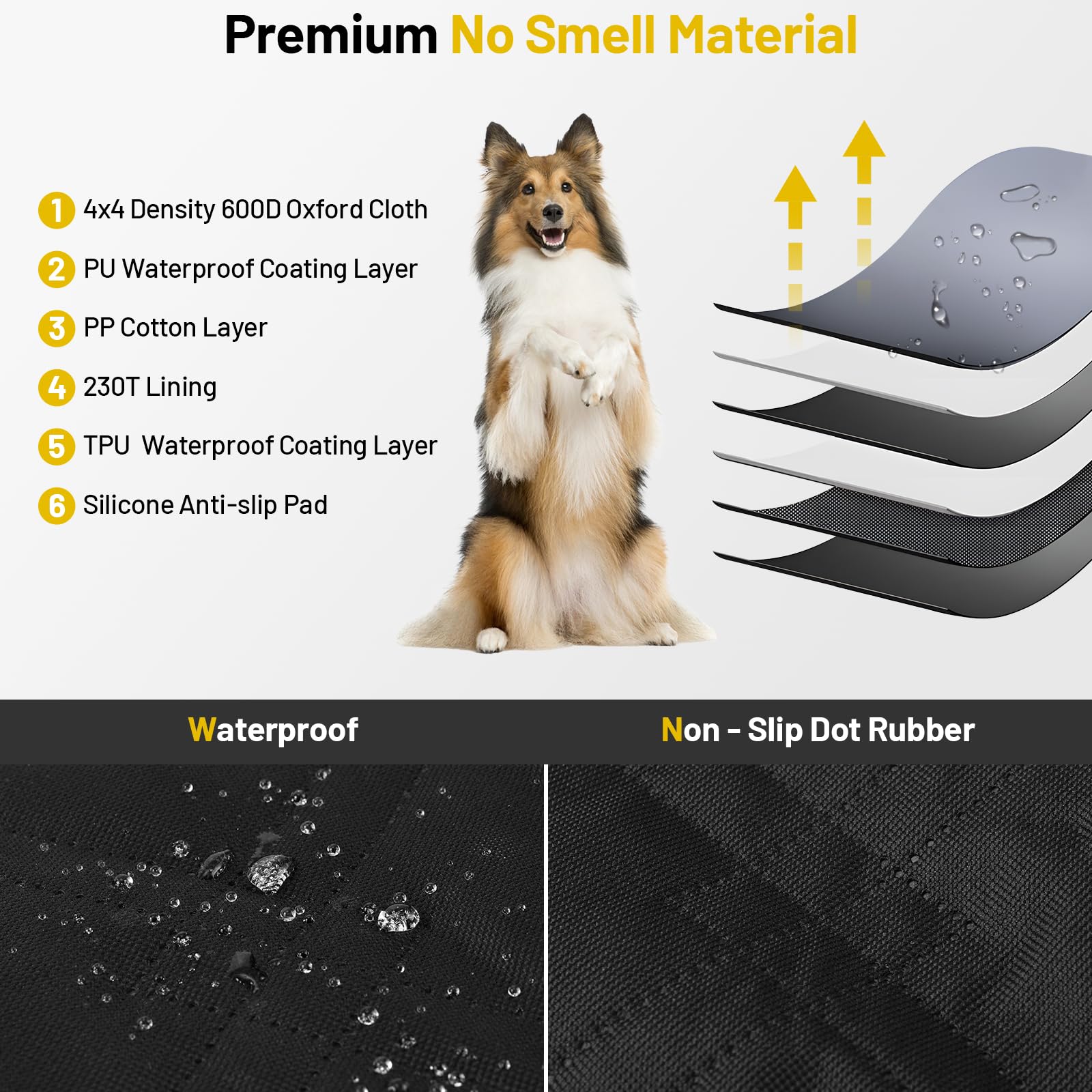 Dog Back Seat Cover For Back Seat Hard Bottom Ruff Rover 2.0 Pet Seat Cover Rear Seat Protector Waterproof Dog Hammock For Car S