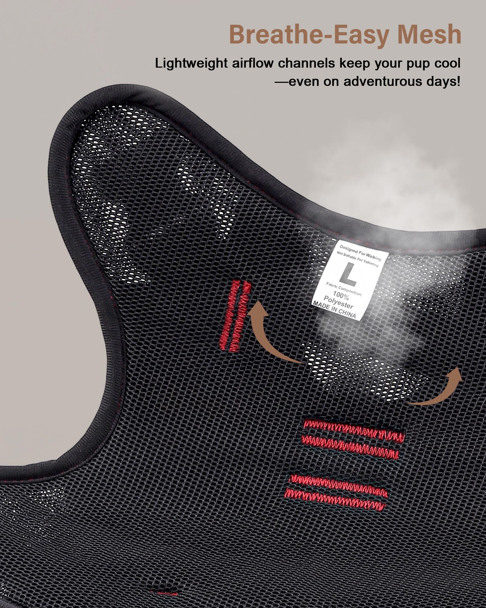 Petnanny No-Pull Tactical Dog Harness - Service Vest for L Breeds w/Reflective Strips, Padded Handle & AirTag Pocket | Escape-Pr