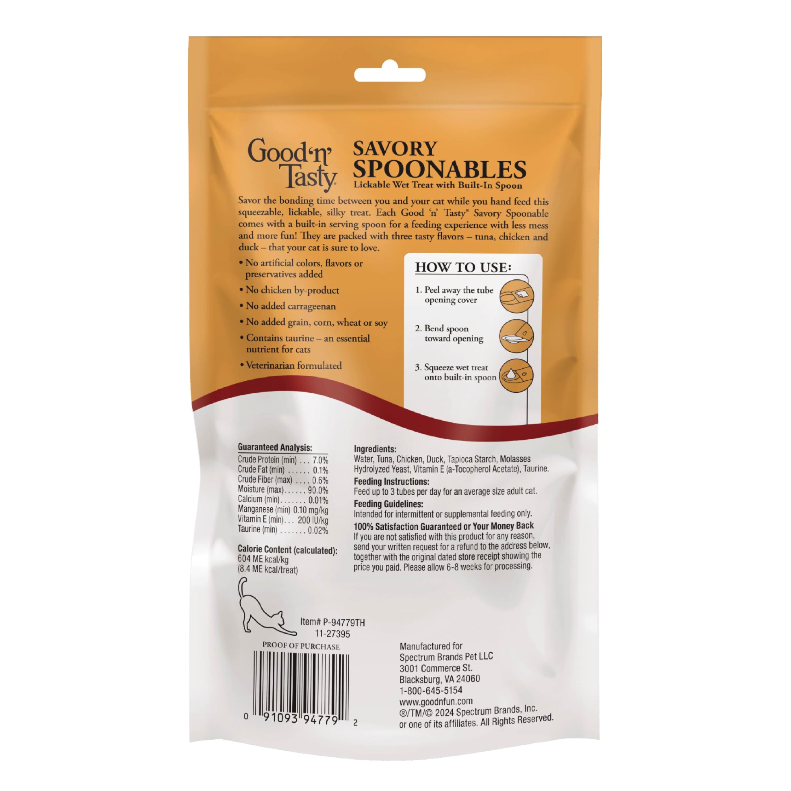 Good n Tasty Savory Spoonables with Real Tuna, Chicken and Duck for Cats, 10 Count, Treat Your Cat to Triple Flavor Squeezable