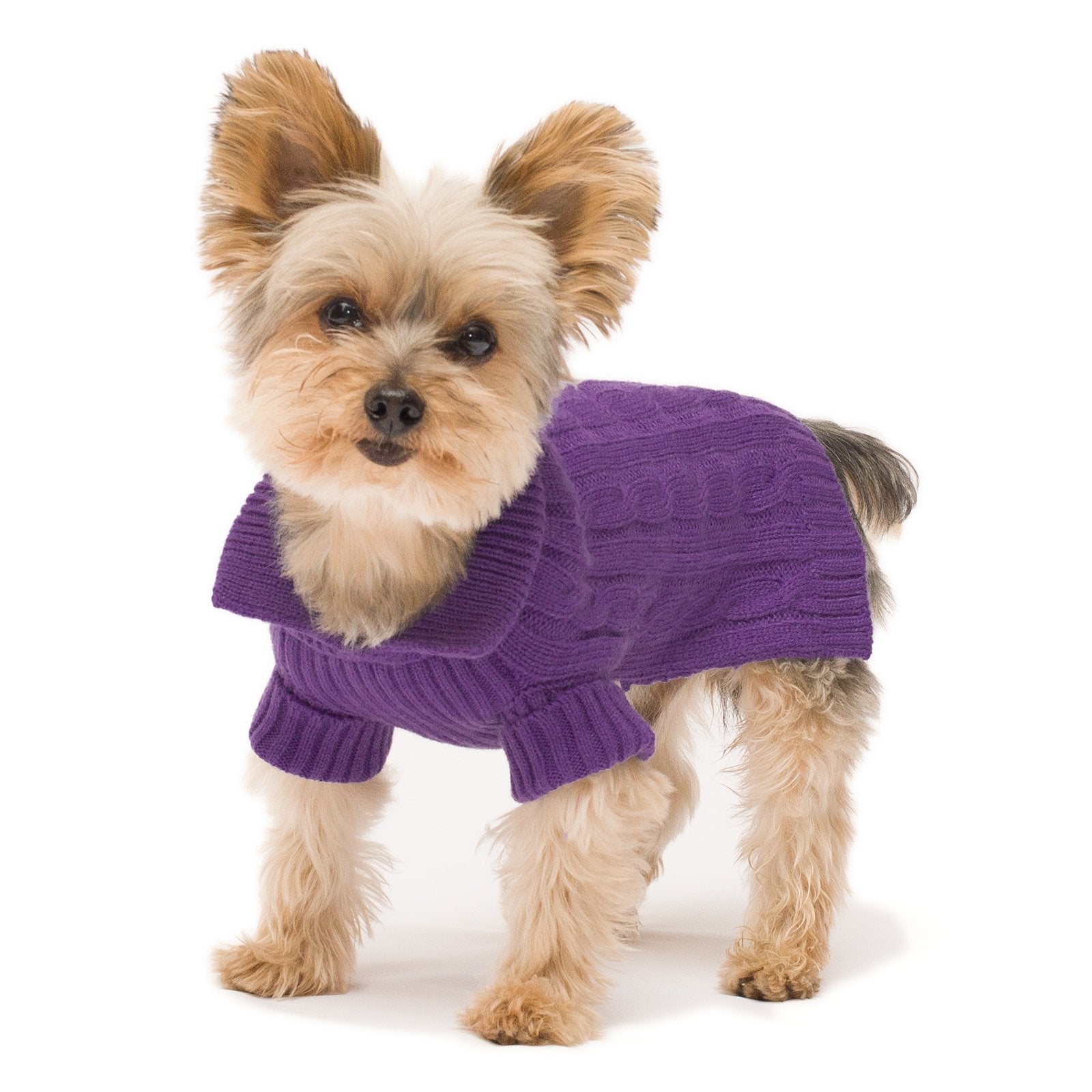 Stinky G Violet Aran Dog Sweater Size #08 Xs