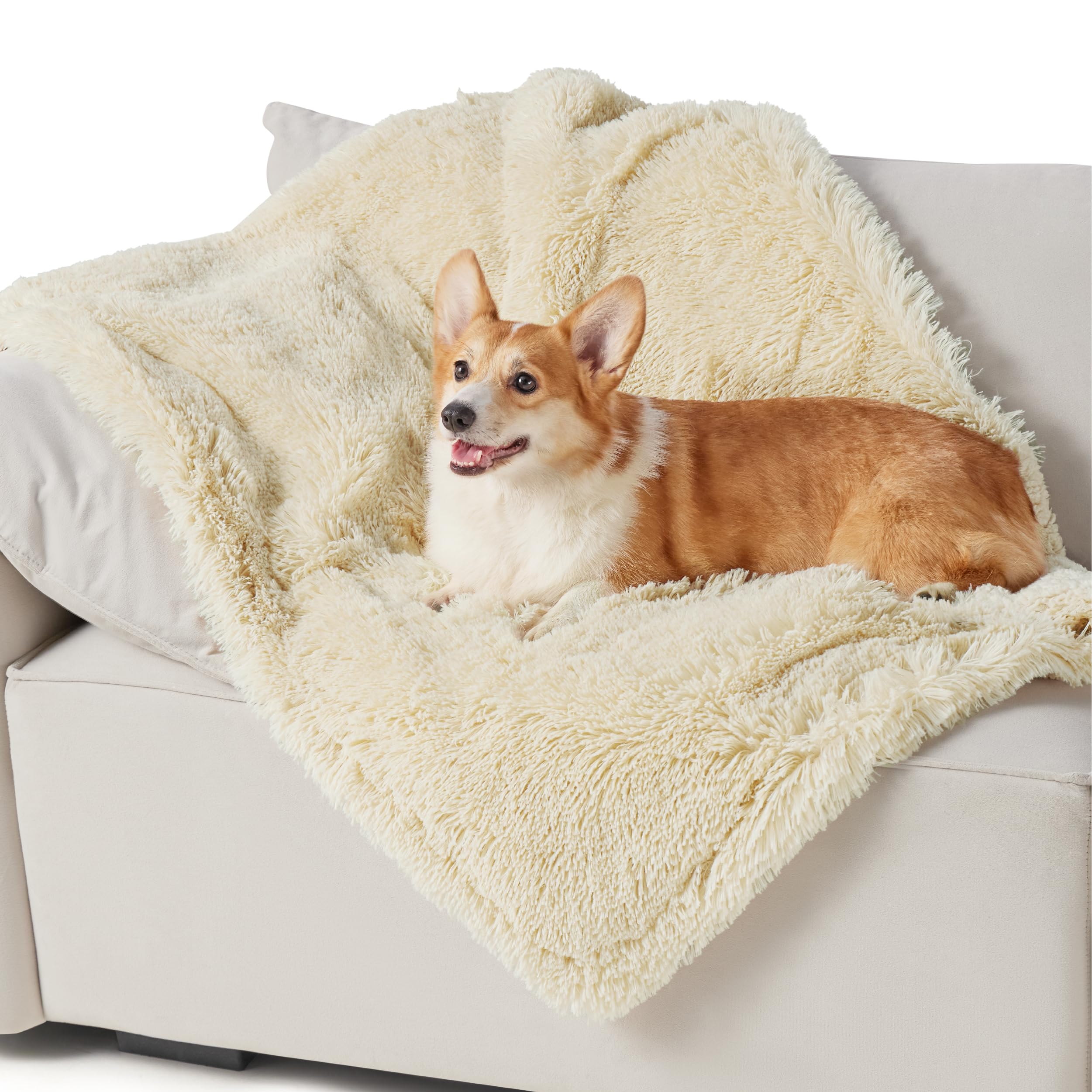 Bedsure Waterproof Dog Blankets For Medium Dogs - Calming Cat Blanket For Couch Protector Washable, Long Faux Fur Pet Throw Blan