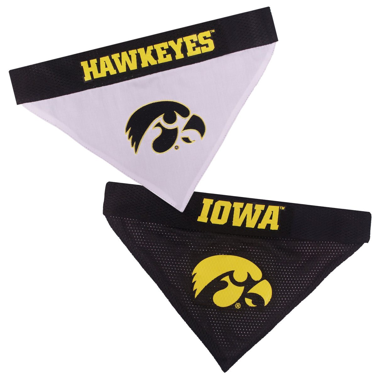 Pets First Collegiate Pet Accessories, Reversible Bandana, Iowa Hawkeyes, Large/X-Large