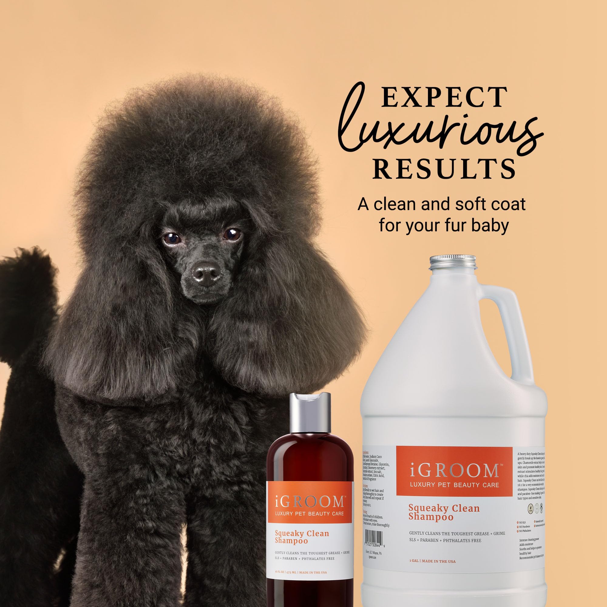 Igroom Squeaky Clean Dog Shampoo, Luxury Pet Beauty Care, Intense Cleaning Power, Chamomile Extracts Sooth Skin, Made In Usa (16