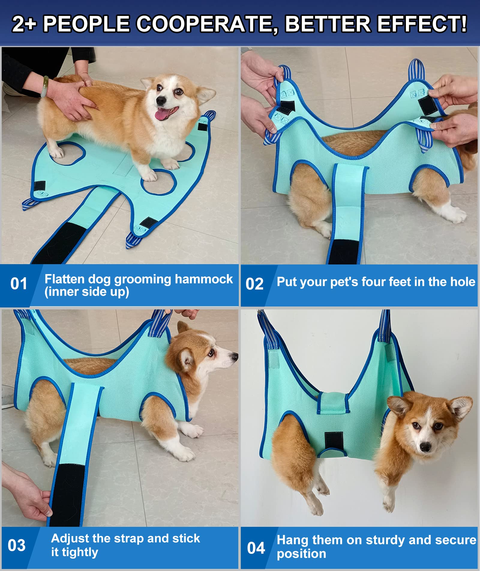 Kkiimatt Dog Grooming Hammock Pet Grooming Hammock 2023 New Edition Medium Dog Hanging Harness Holder For Nail Clipping,Dog Nail
