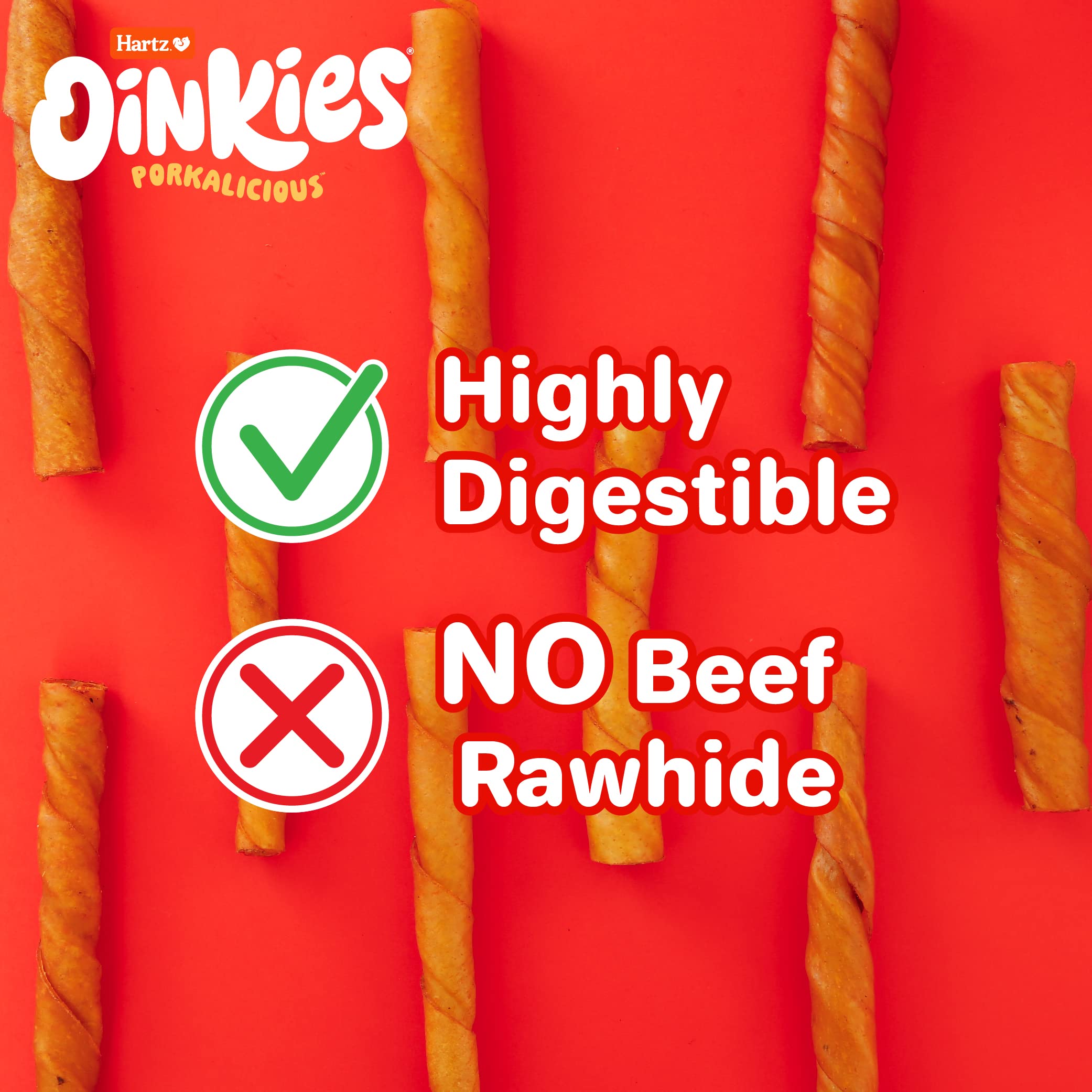 Hartz Oinkies Pig Skin Twists 3 (10 Pack)
