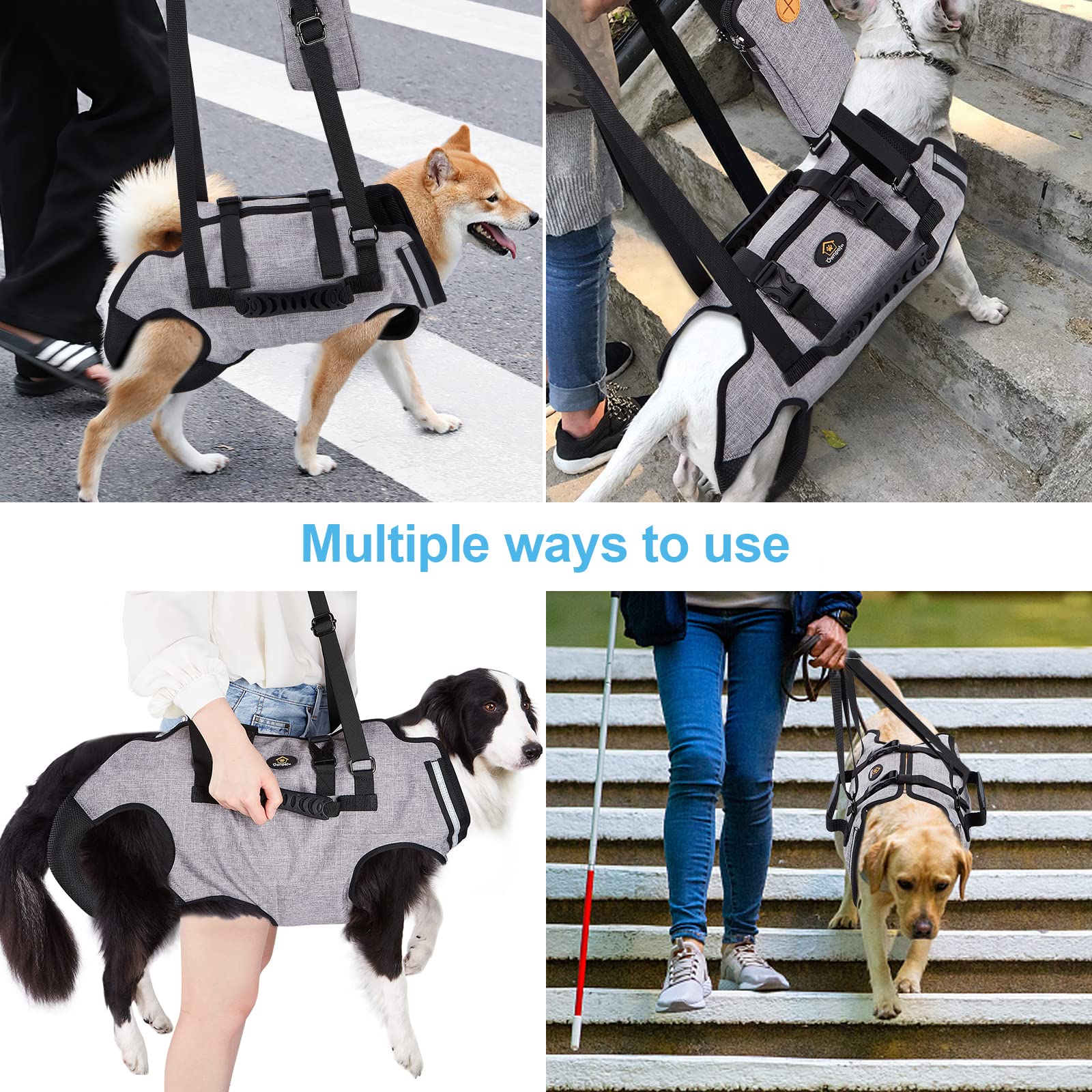Ownpets Dog Sling Harness, Outdoor Sling Bag For Spine Protection, Whole Body Support, Support Vest To Assist Aged Dogs, Outdoor (Xxl)