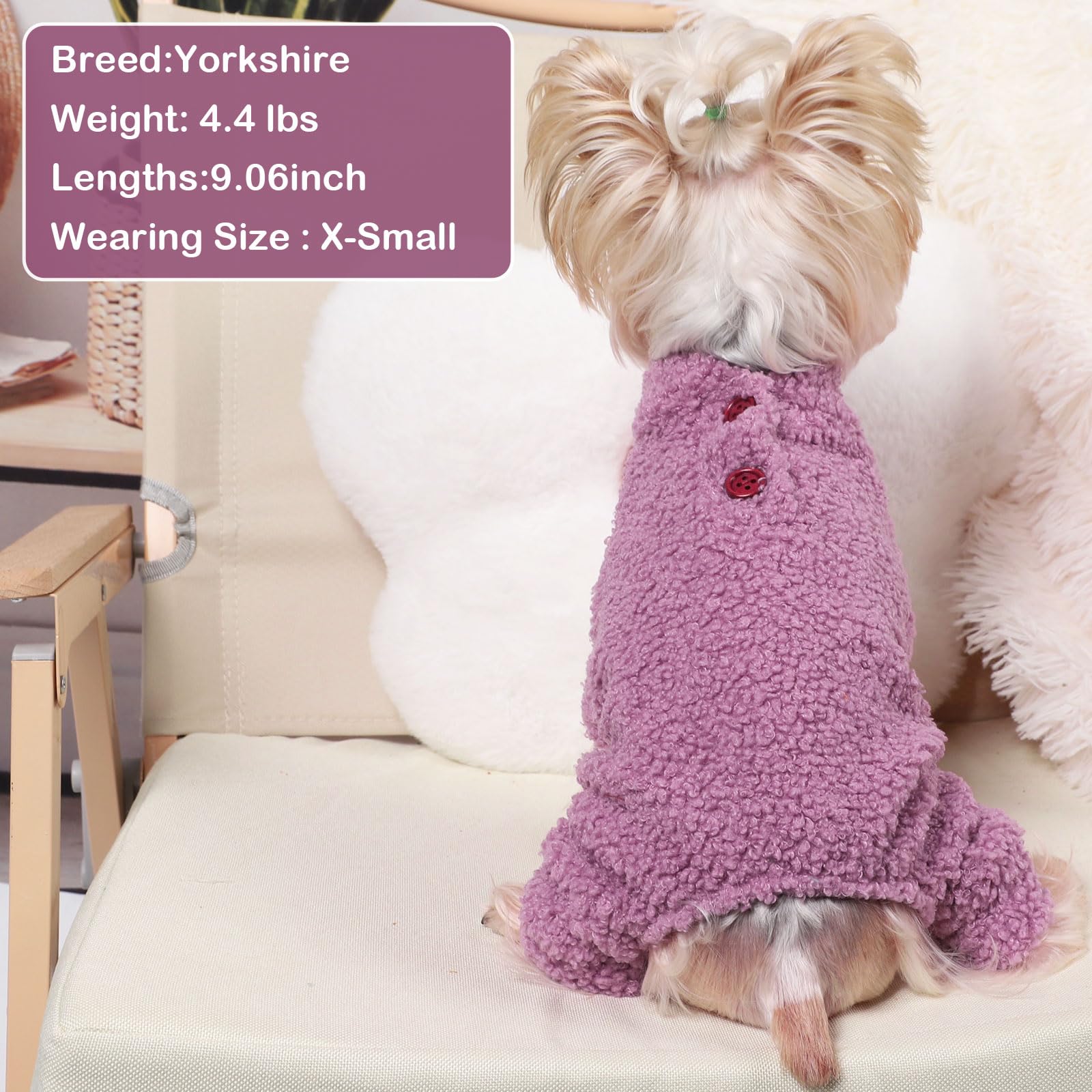 Dog Pajamas For Small Dog Boy Girl Fleece Puppy Clothes Jammies 4 Leg Dog Pjs For Chihuahua Yorkie Fall Winter Warm Onesies Jump