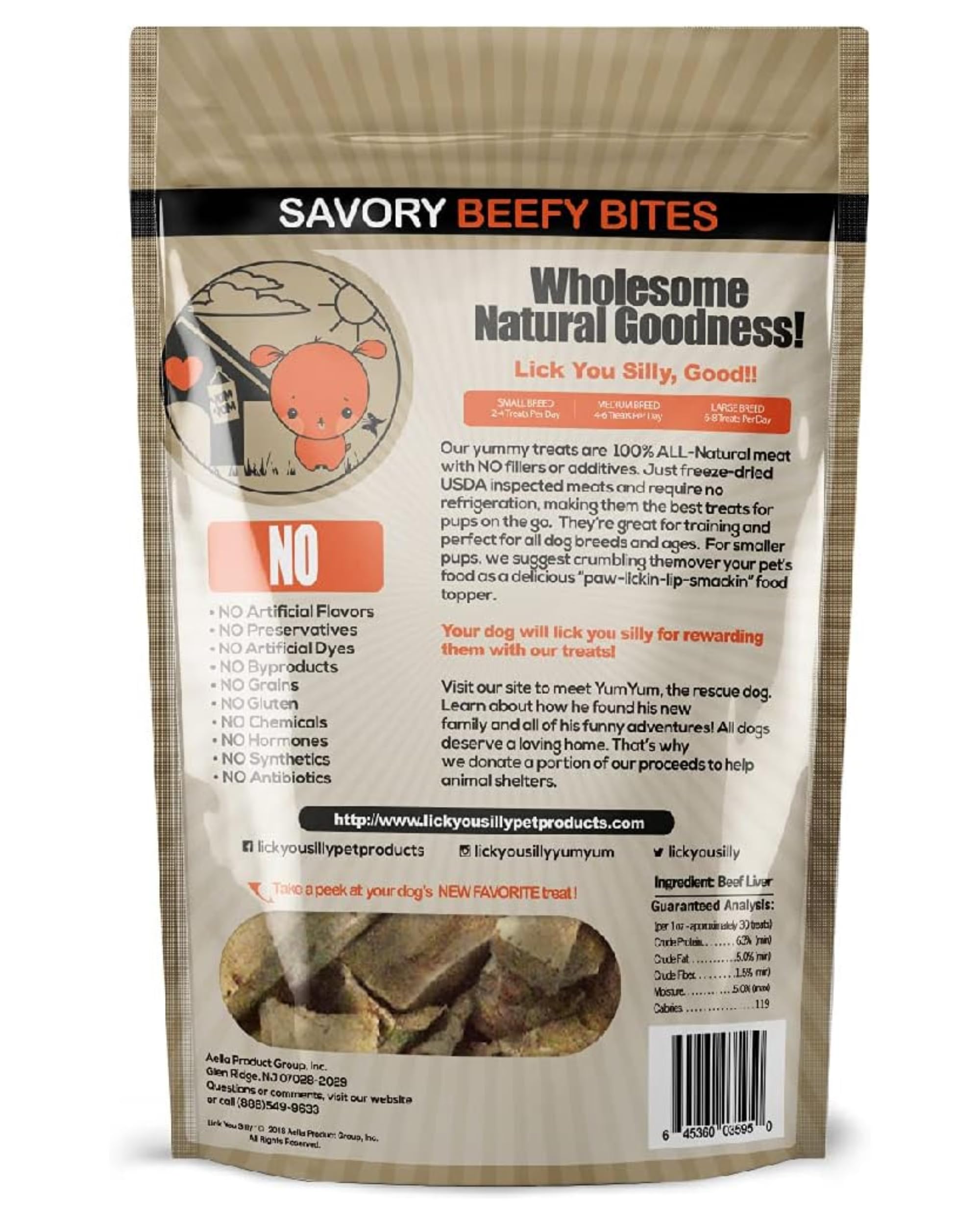 Lick You Silly Freeze-Dried Beef Liver Dog Treats | High-Protein Training Snacks for Dogs & Puppies | Grain-Free Pet Treats for