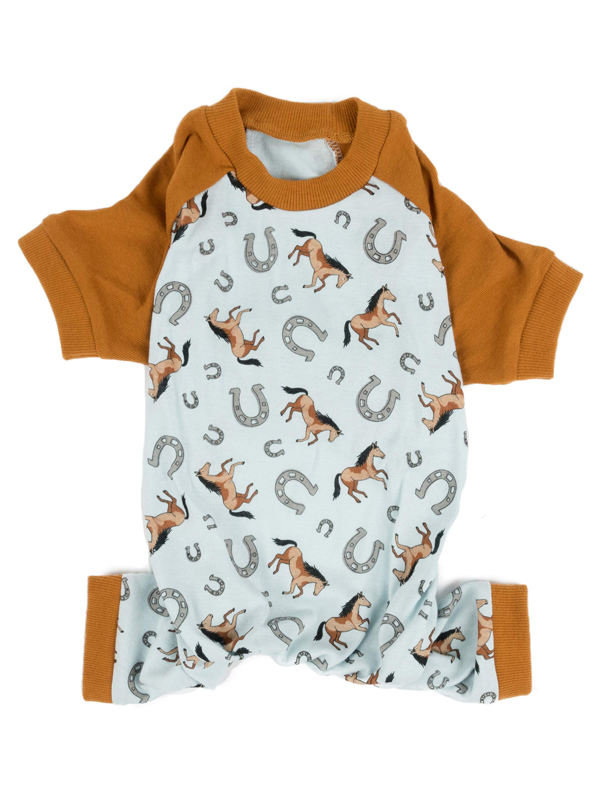 Leveret Matching Dog Pajamas Christmas Pjs 100% Cotton Horse Blue Size X-Small