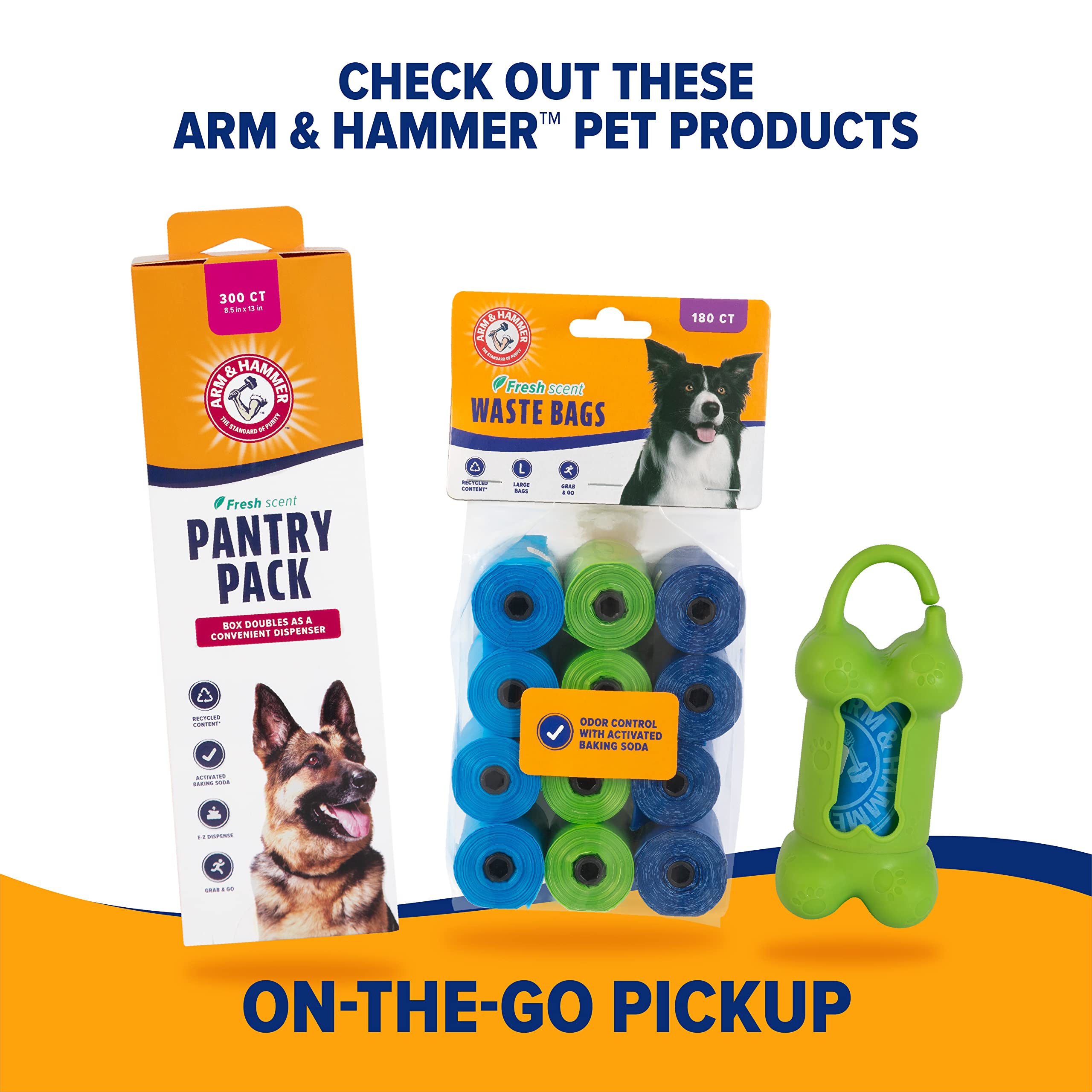 Arm & Hammer Dog Pooper Scooper Swivel Bin & Rake, Poop Scoop For Dogs, Black (2 Heavy Duty Scented Waste Bags Included)