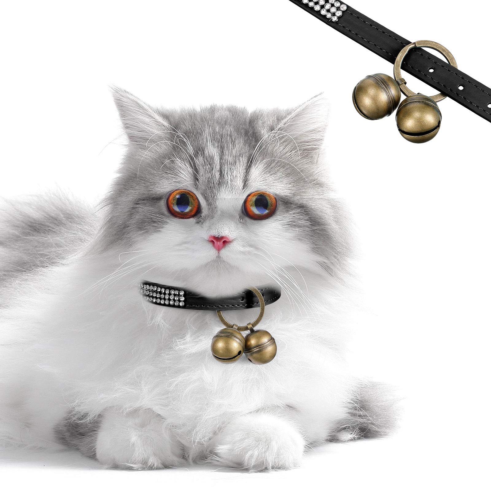 Ripeng 2 Strings In 4 Pieces Dog Bells Cat Bells For Collar Loud Brass Pet Bells With Key Rings Pet Pendant Accessories Pet Tracker For Training