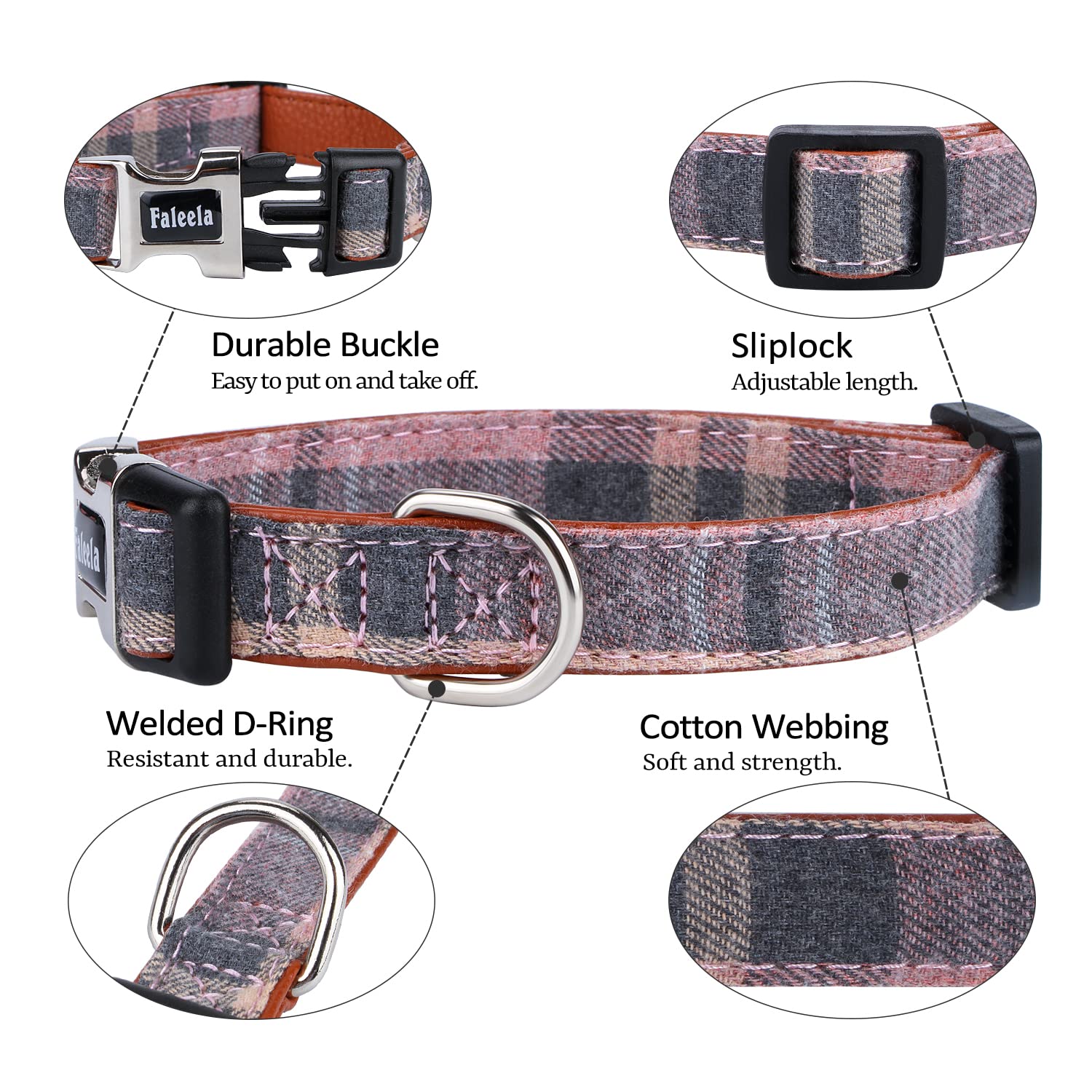 Faleela Cute Soft Girl Dog Collar With Bow, Bowtie Dog Collar For Boy,Detachable Adjustable Collar For Small Medium Large Pet