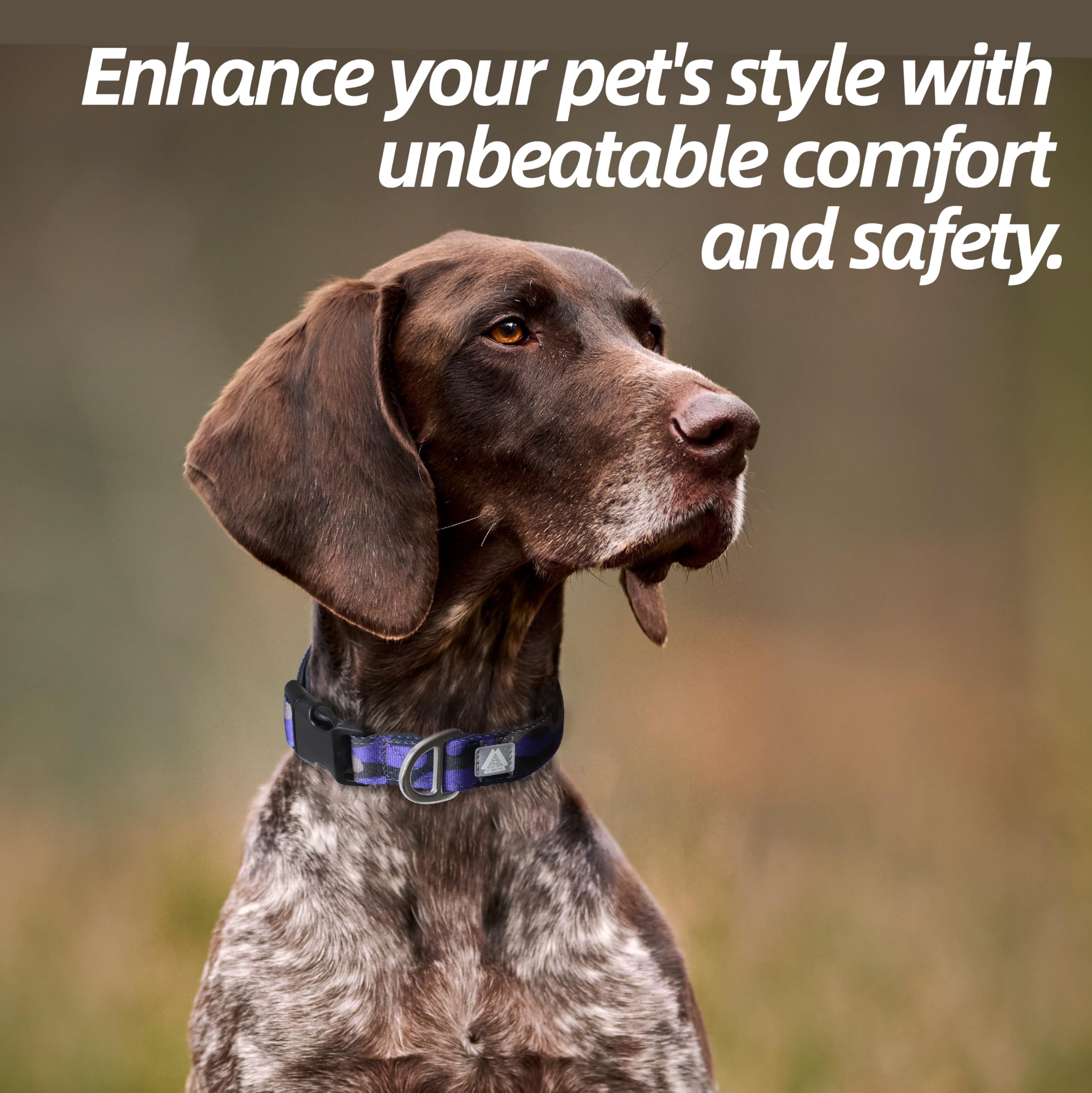 Jc House Soft Padded Dog Collar, Neck 16-25, Adjustable Heavy Duty Collar With 3M Reflective Logo For Medium, Large Dogs, Camo P